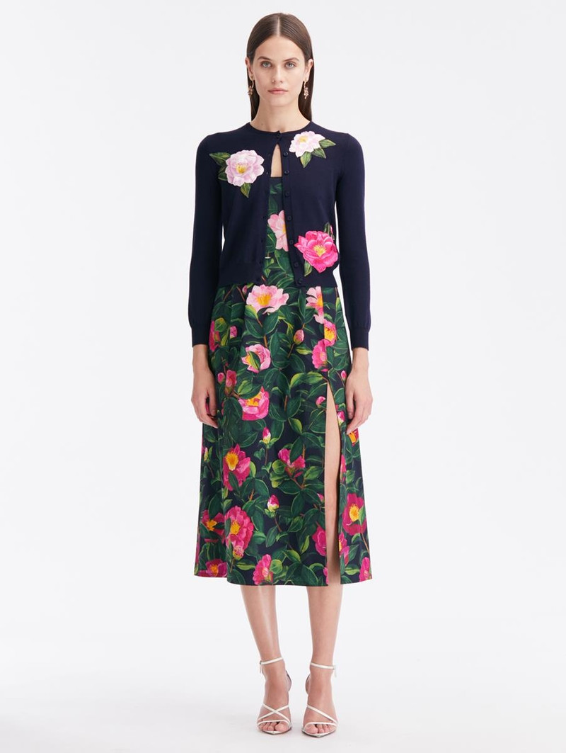 Oscar de la Renta CAMELLIA THREADWORK CARDIGAN outlook