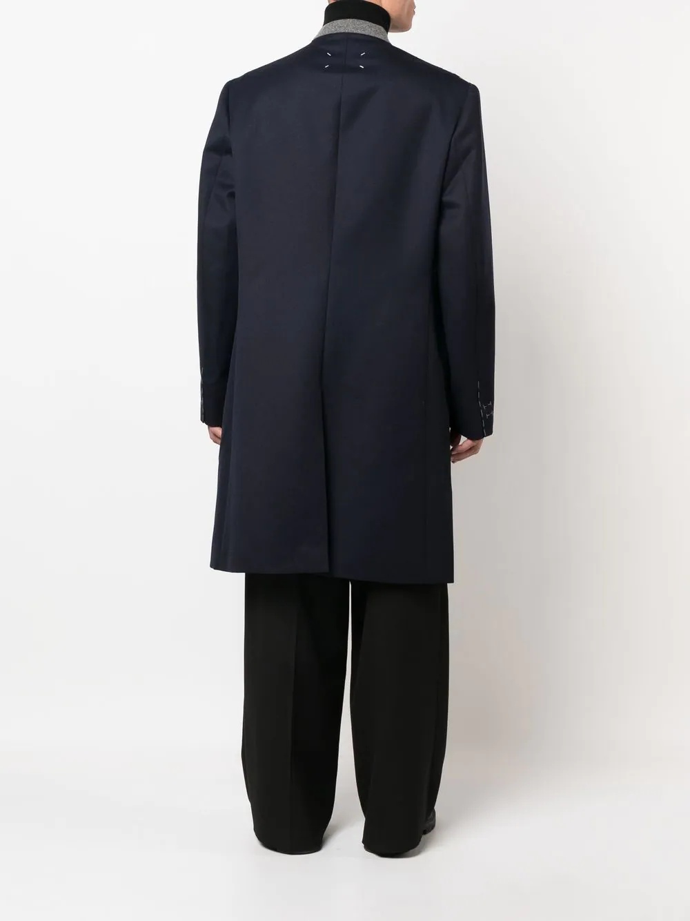 single-breasted wool coat - 4
