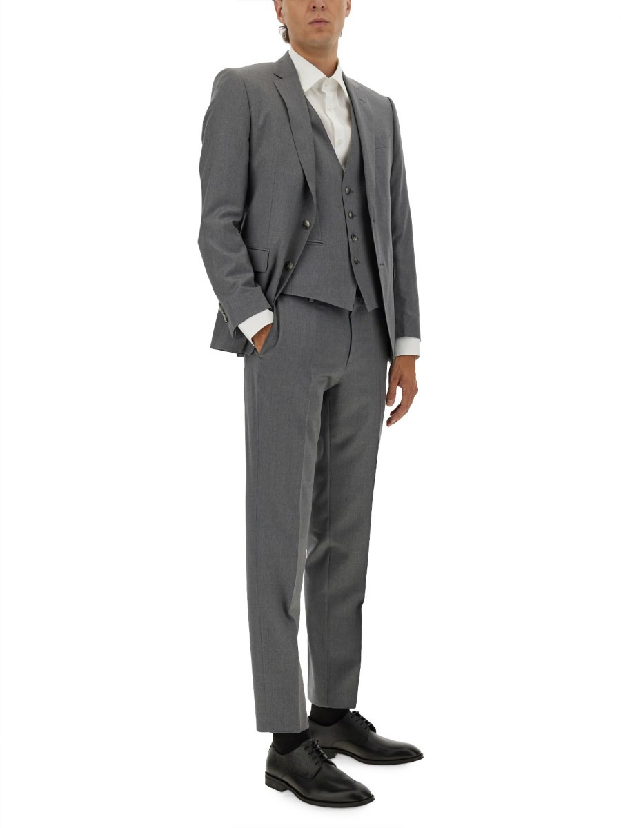 H-HUGE-B1 SLIM FIT VEST IN VIRGIN WOOL SERGE - 2