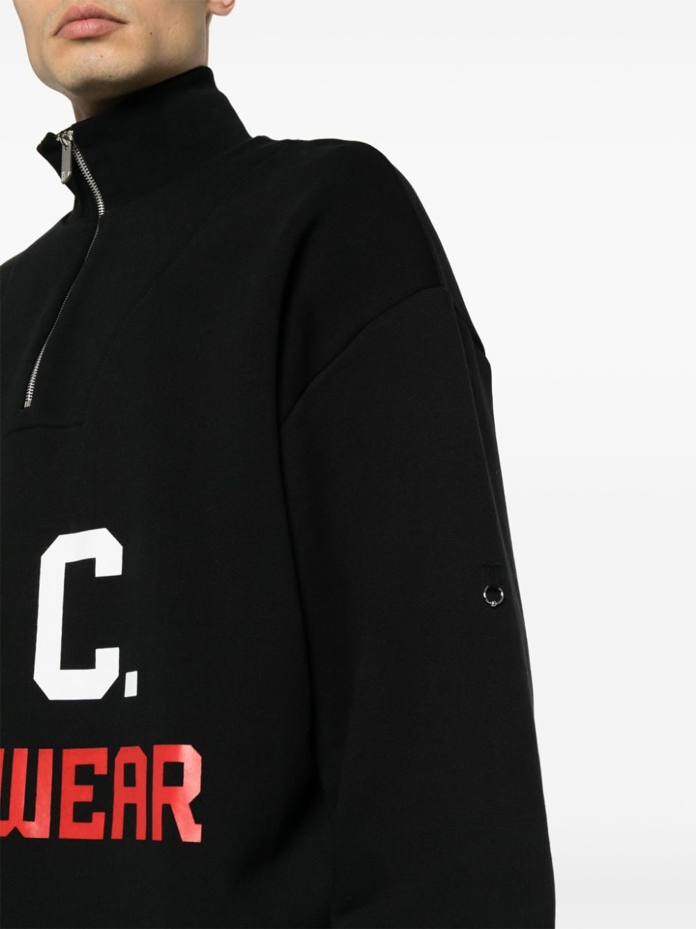 logo-print half-zipped sweatshirt - 5