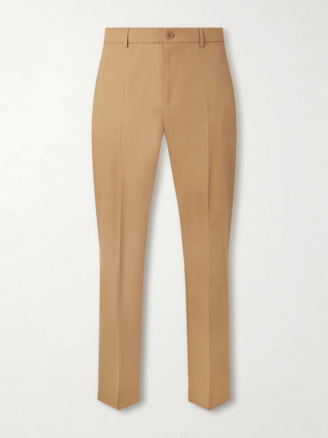 Straight-Leg Cotton-Blend Trousers - 1