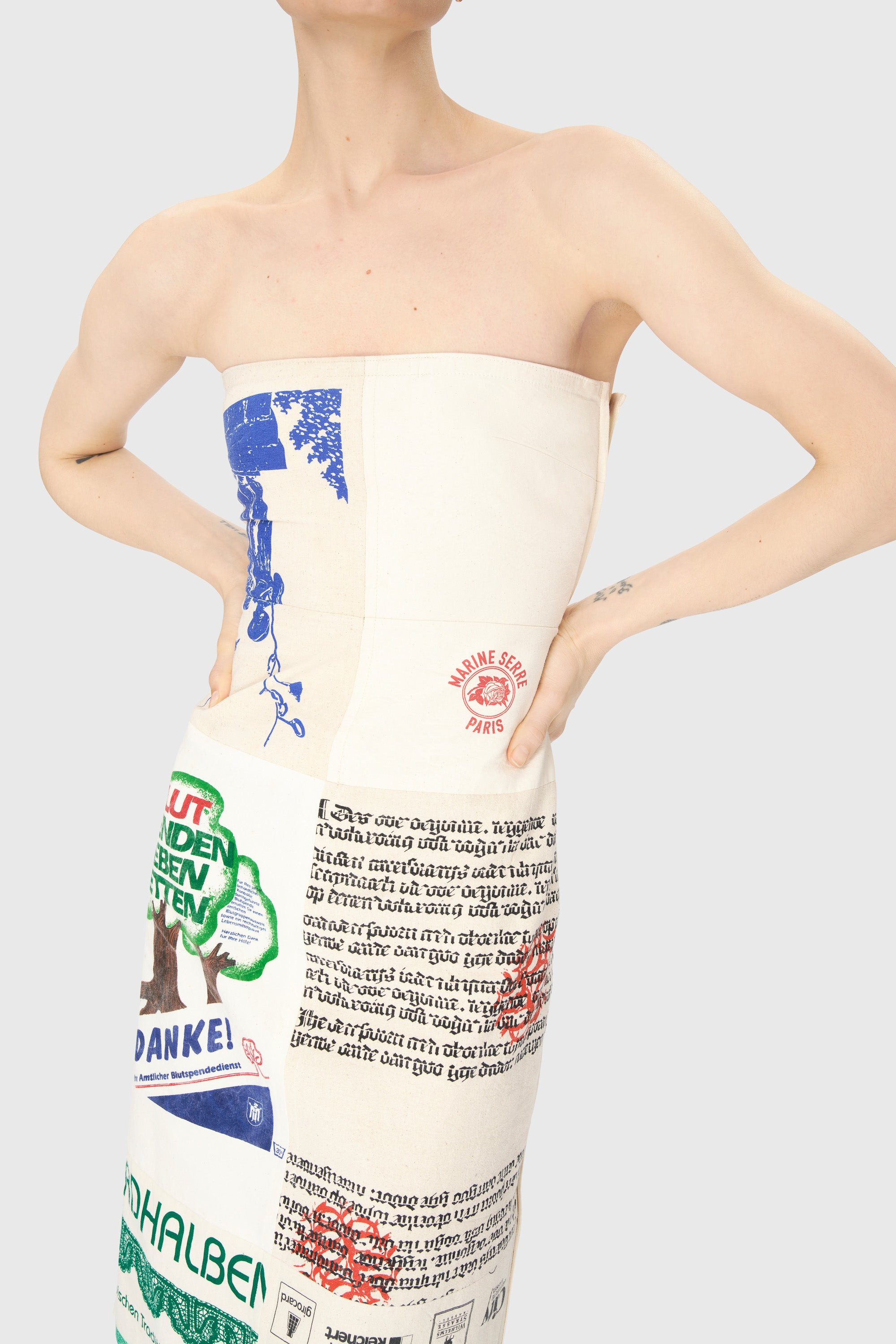 Regenerated Tote Bags Bustier Dress - 3