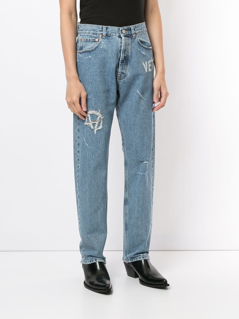 mid-rise straight jeans - 3
