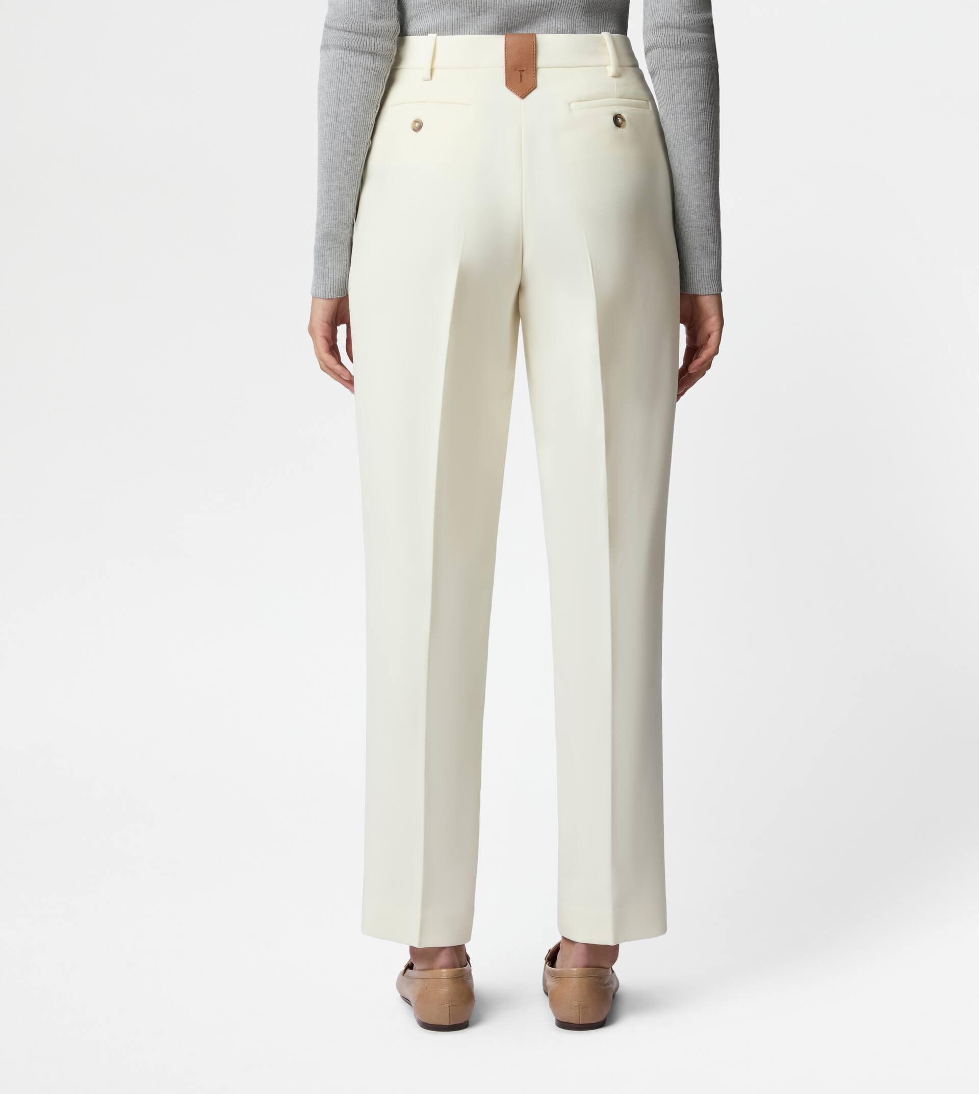 PANTS IN WOOL - WHITE - 3