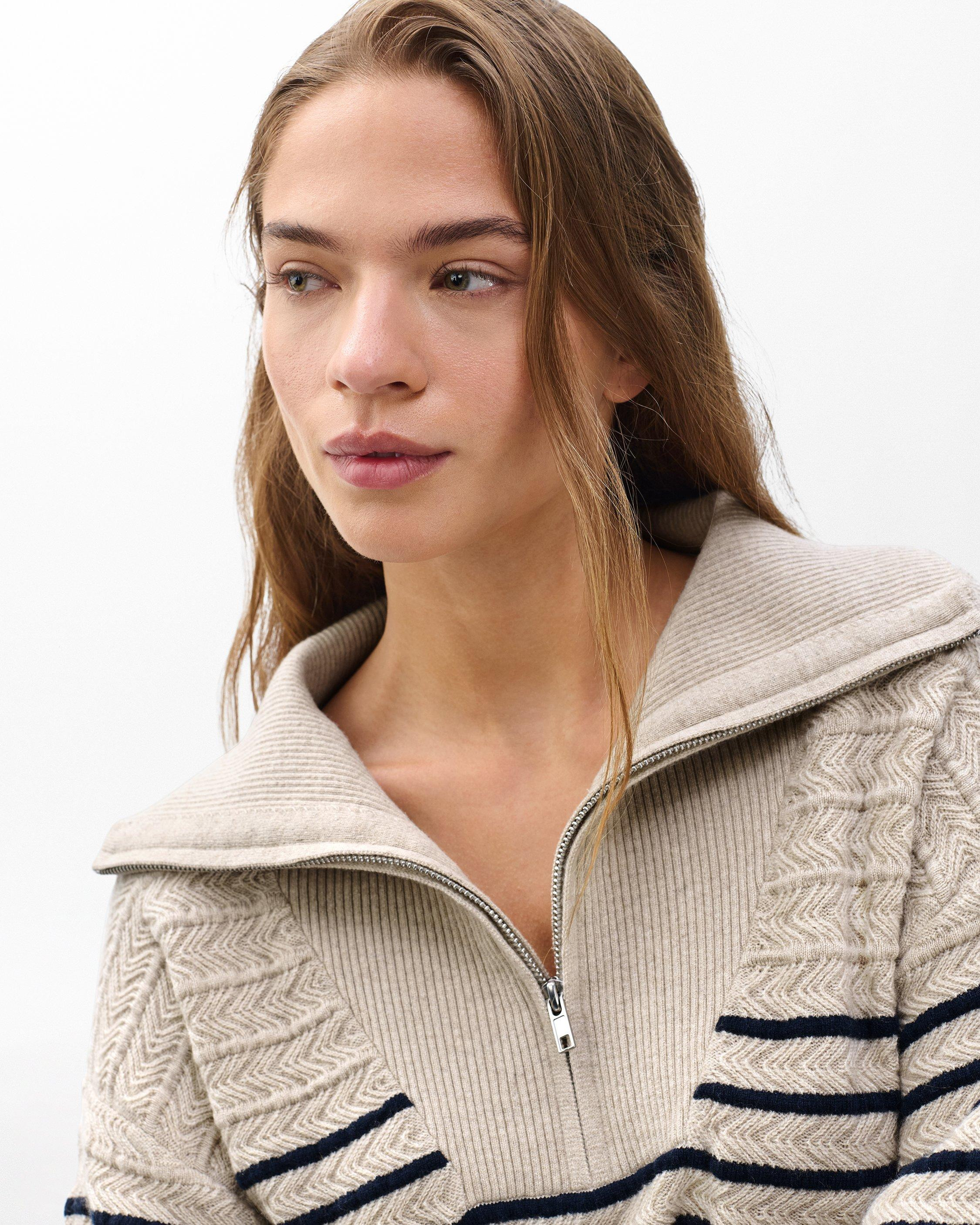 Natalia Cashmere Half-Zip Sweater - 4
