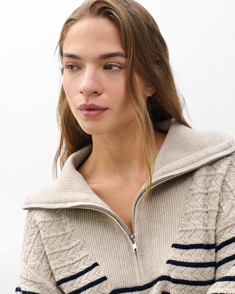 Natalia Cashmere Half-Zip Sweater 4