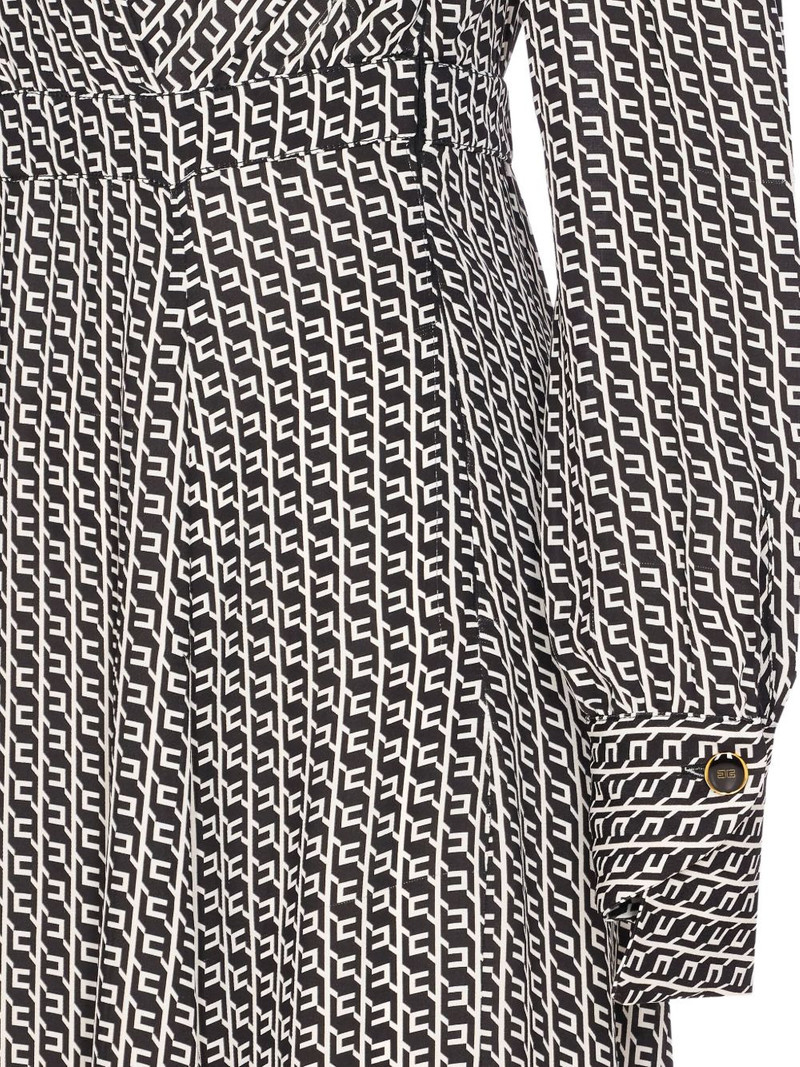 geometric-print V-neck midi dress 4