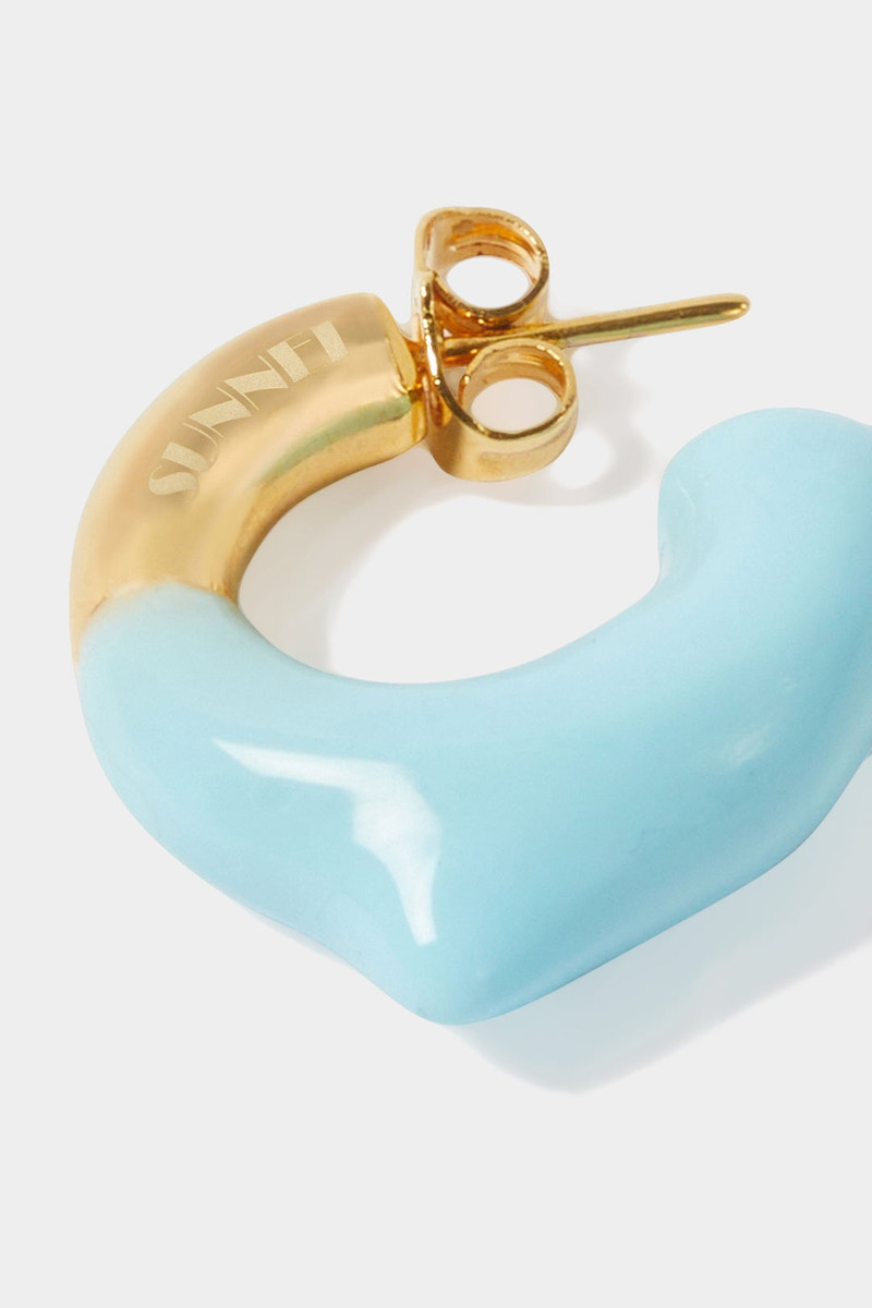 SUNNEI MINI RUBBERIZED EARRINGS GOLD / azure outlook