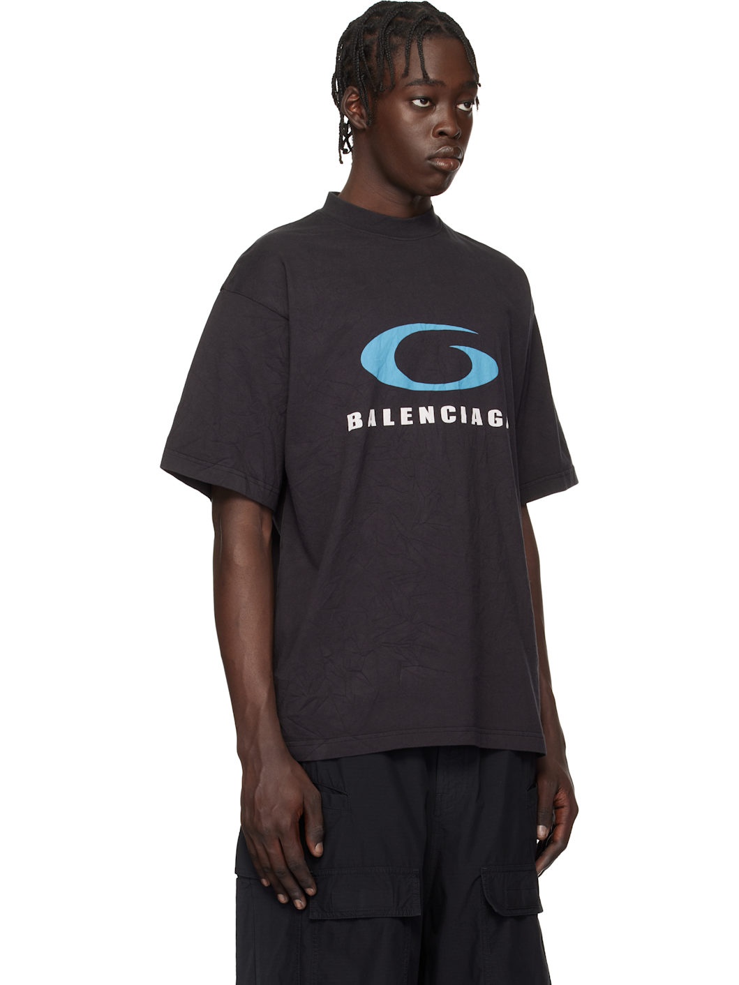 BALENCIAGA Black Loop Sports Icon Medium Fit T-shirt