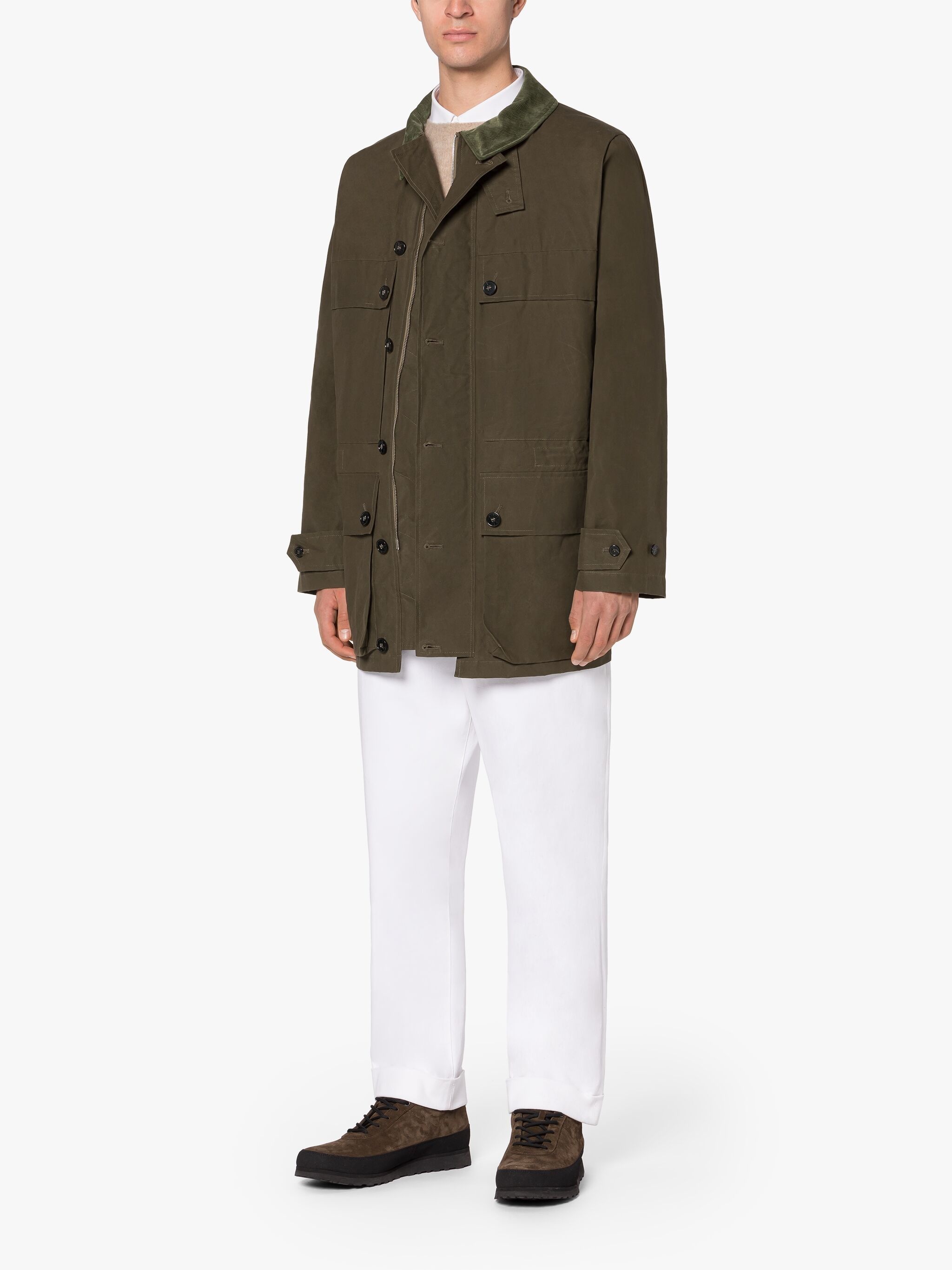COUNTRY KHAKI BROWN WAXED COTTON COAT - 4