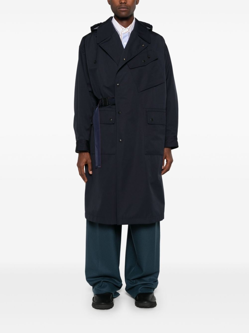 hooded trench coat - 2