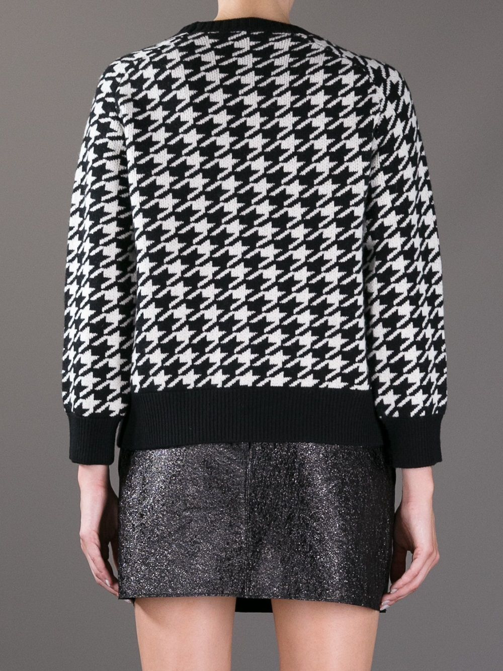houndstooth print sweater - 4