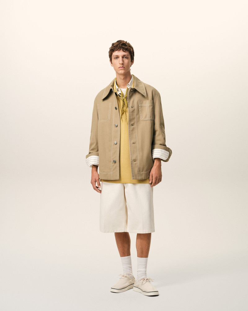 AMI Paris BEIGE COTTON WORKER BUTTONED JACKET outlook