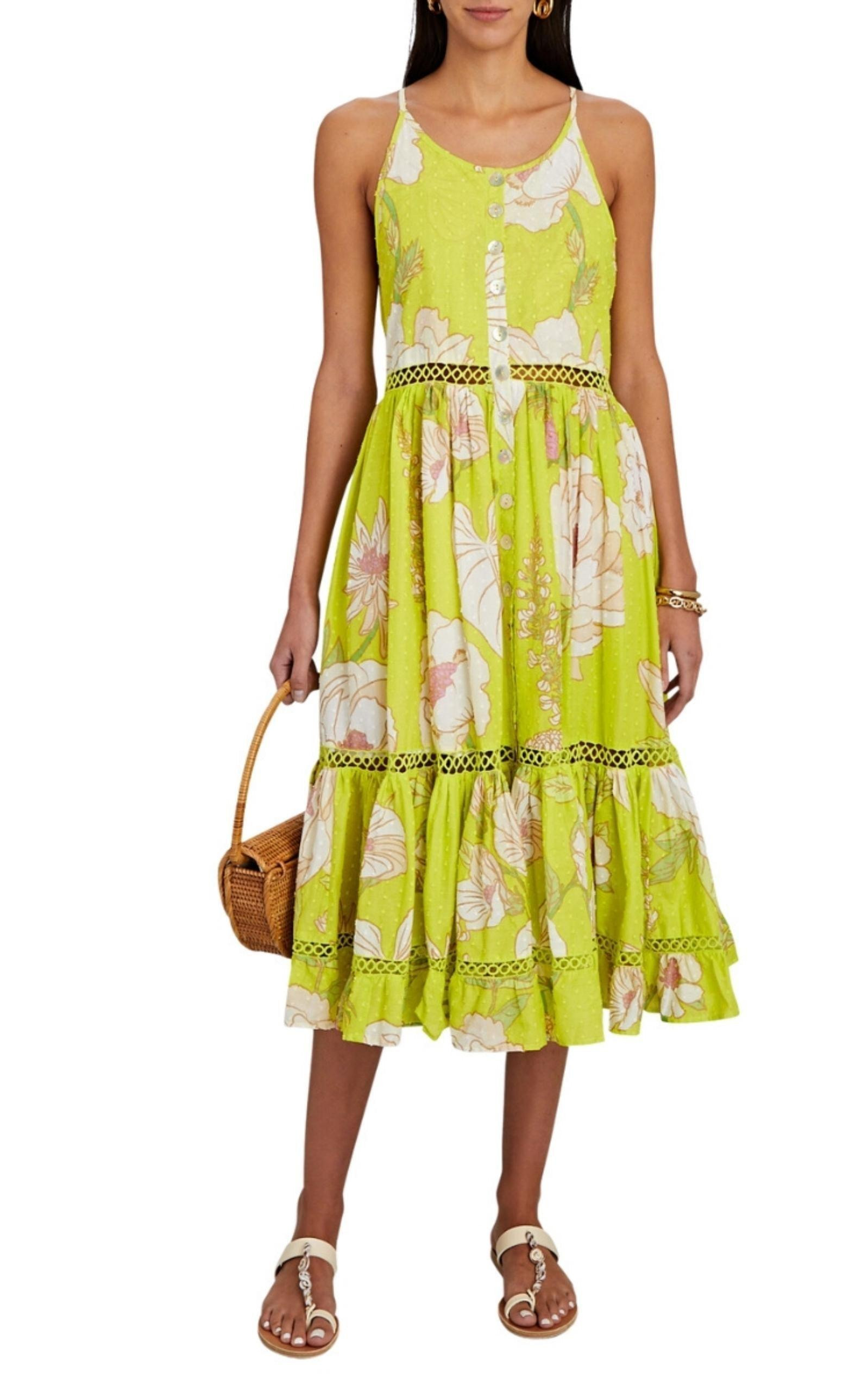 Neon Garden Cotton Midi Dress - 3