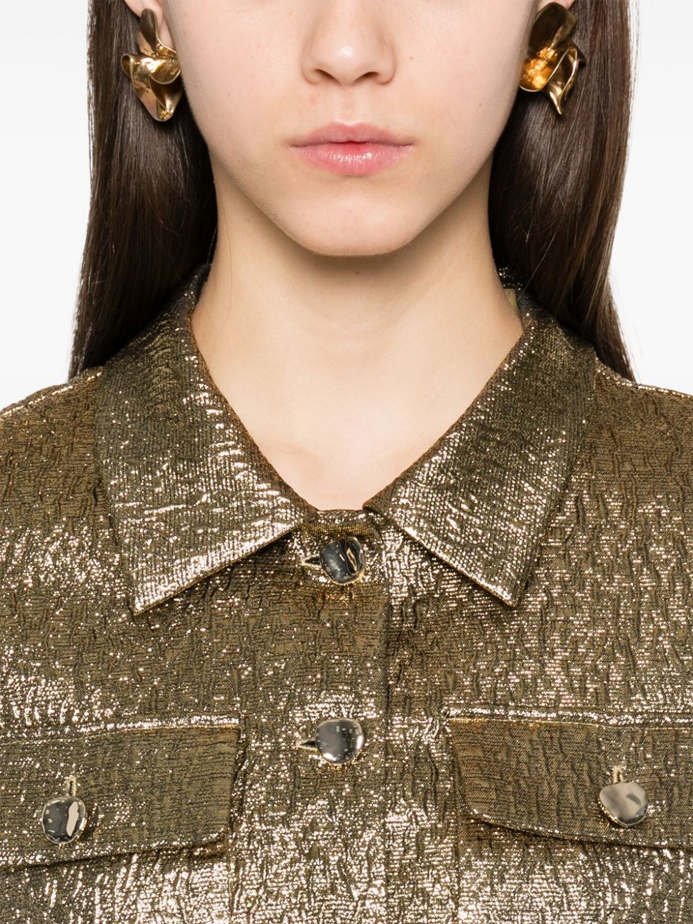 metallic jacquard shirt - 5