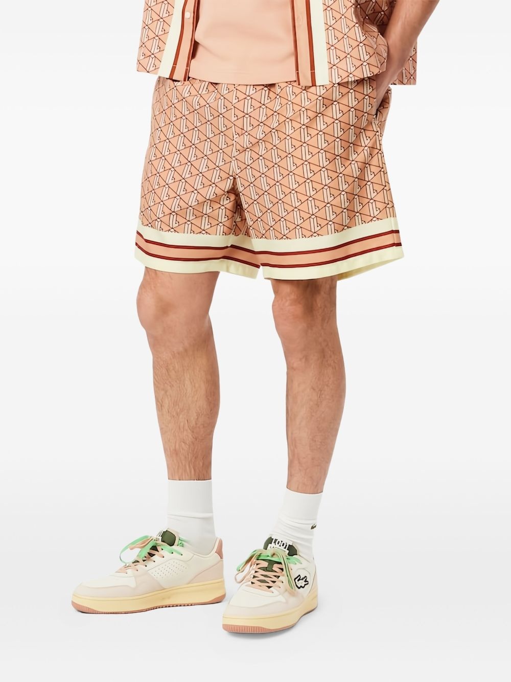 monogram print shorts - 2
