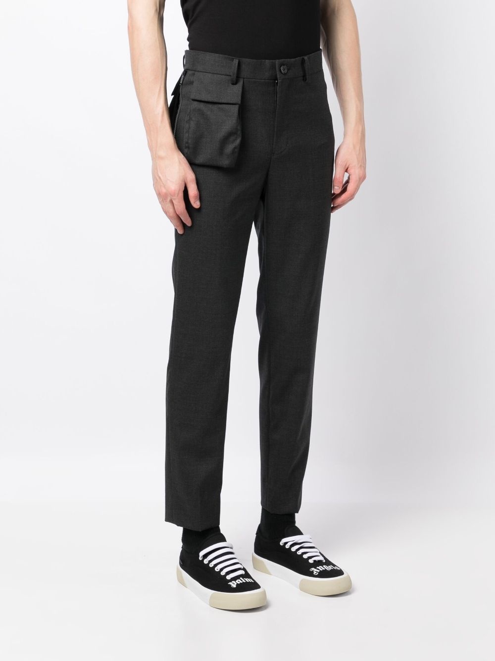 multi-pocket slim-cut trousers - 5