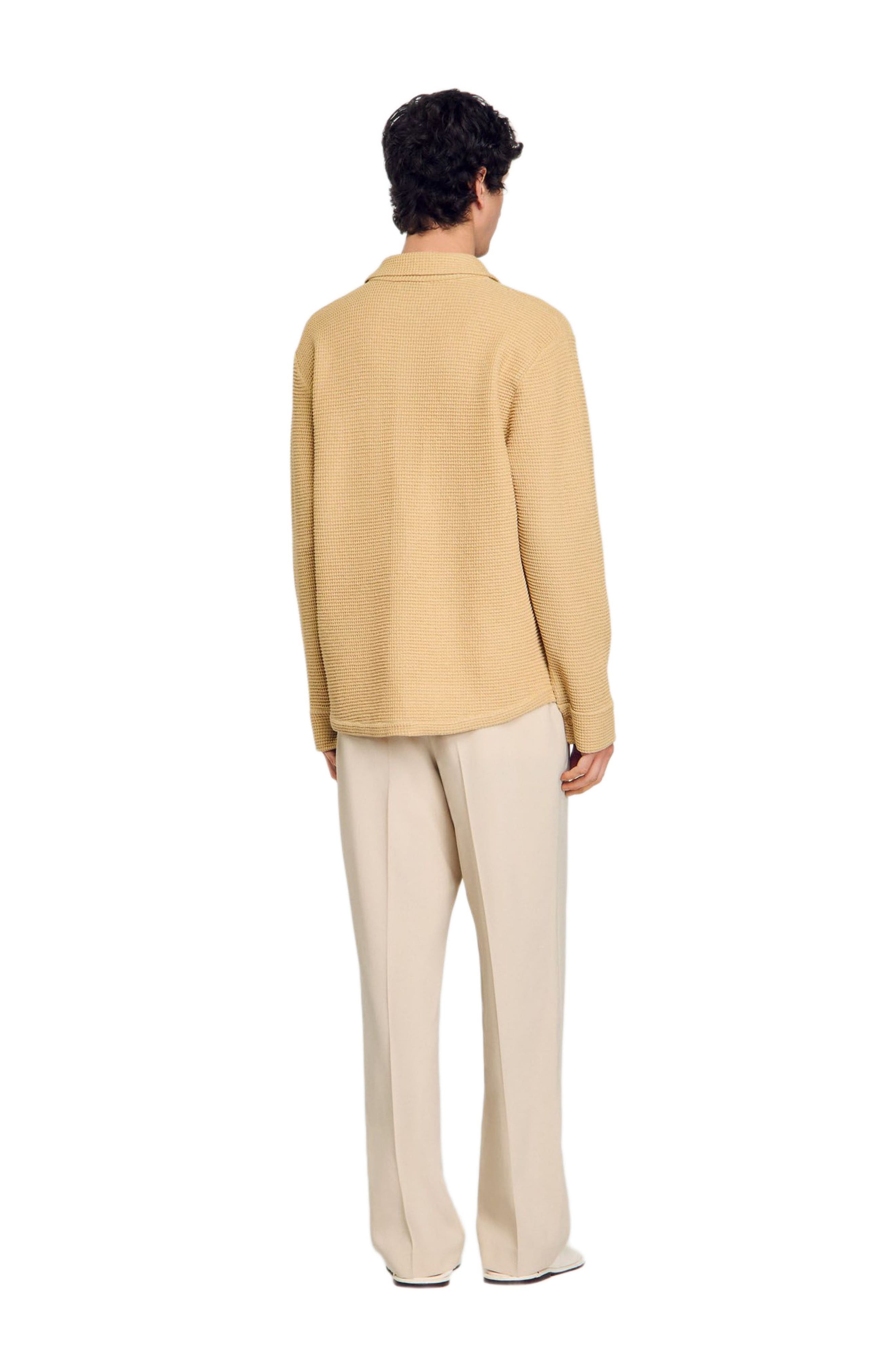 SANDRO Oversized knit shirt in Nut at Nordstrom - 2