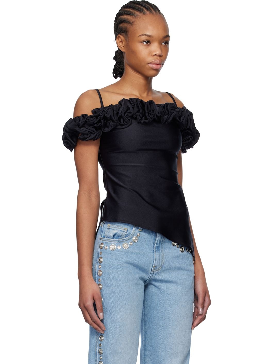 Black Ruffle Camisole - 2