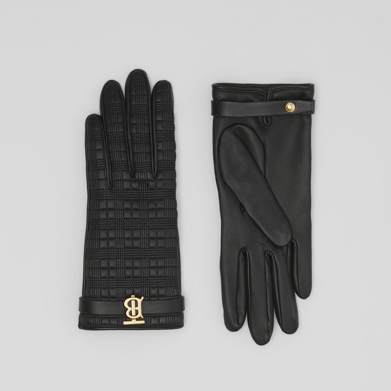 Cashmere-lined Quilted Lambskin Gloves - 1