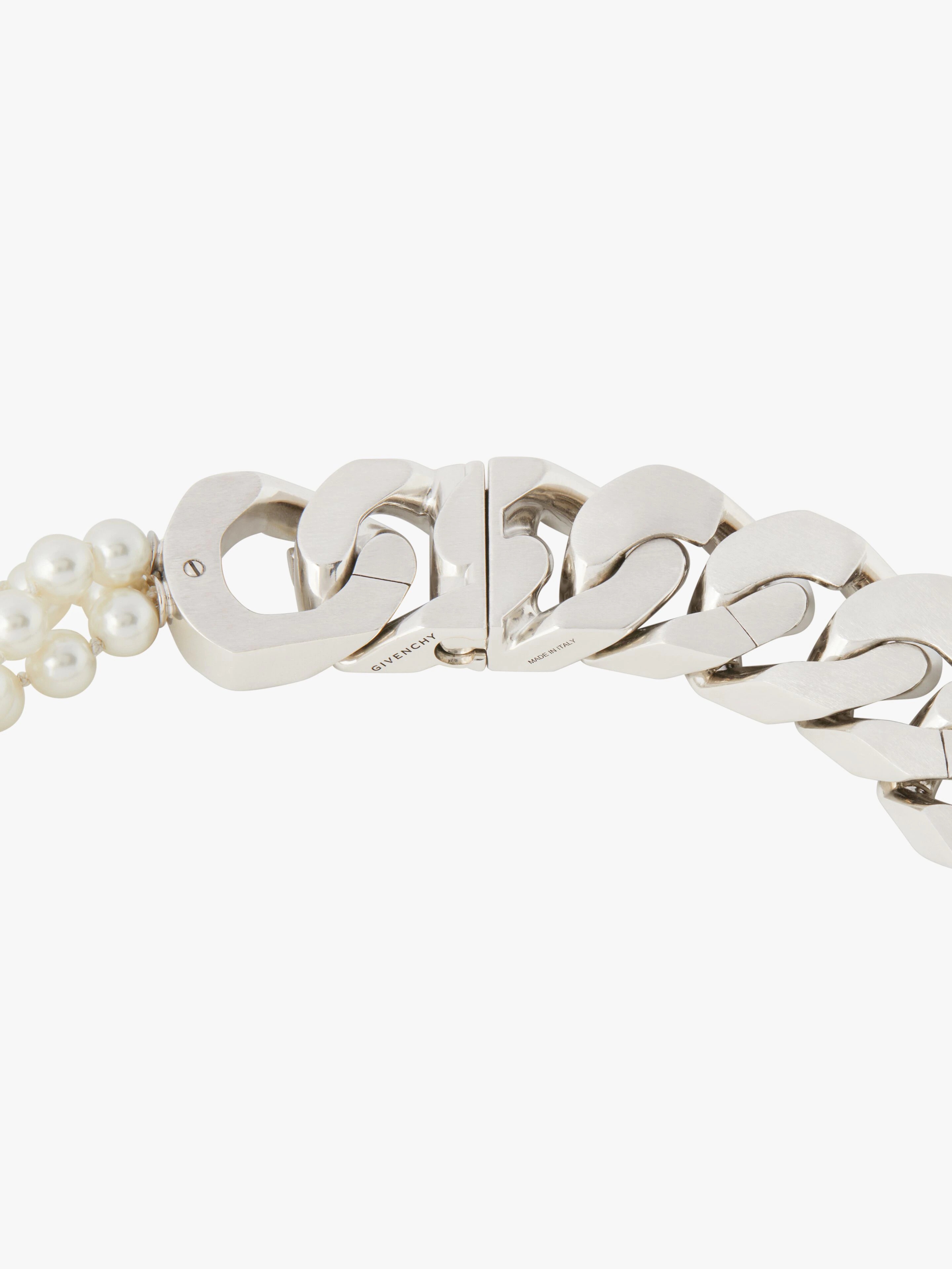 G CHAIN NECKLACE WITH PEARLS - 2