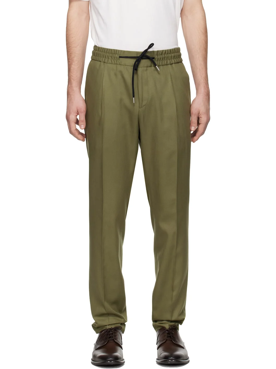 Khaki Slim-Fit Trousers - 1