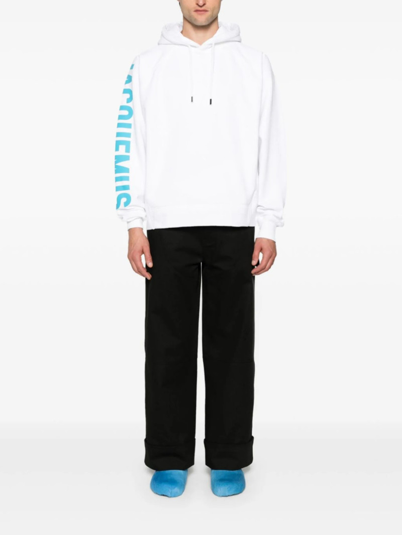 JACQUEMUS raised-logo cotton hoodie outlook