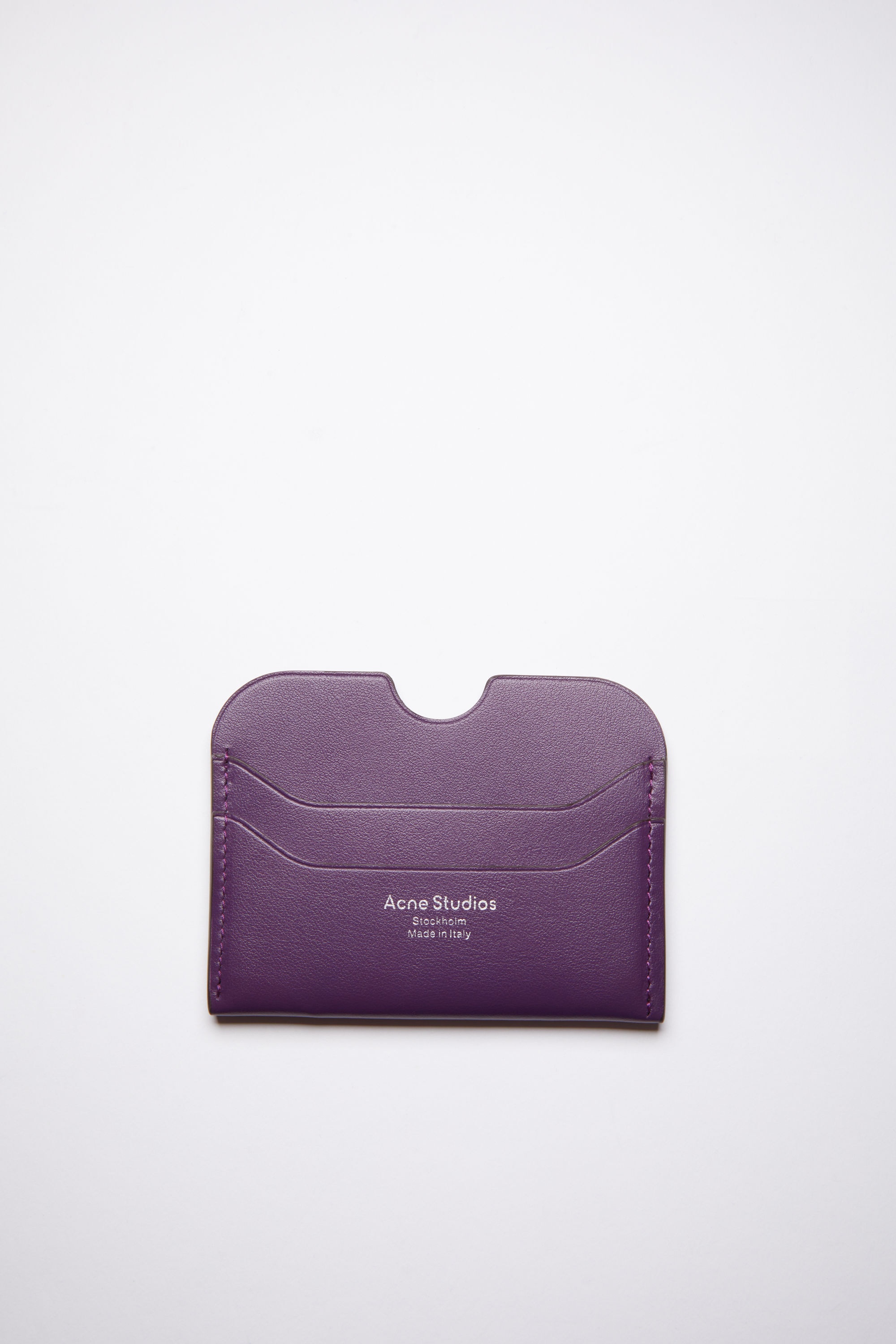Leather card holder - Violet purple - 1