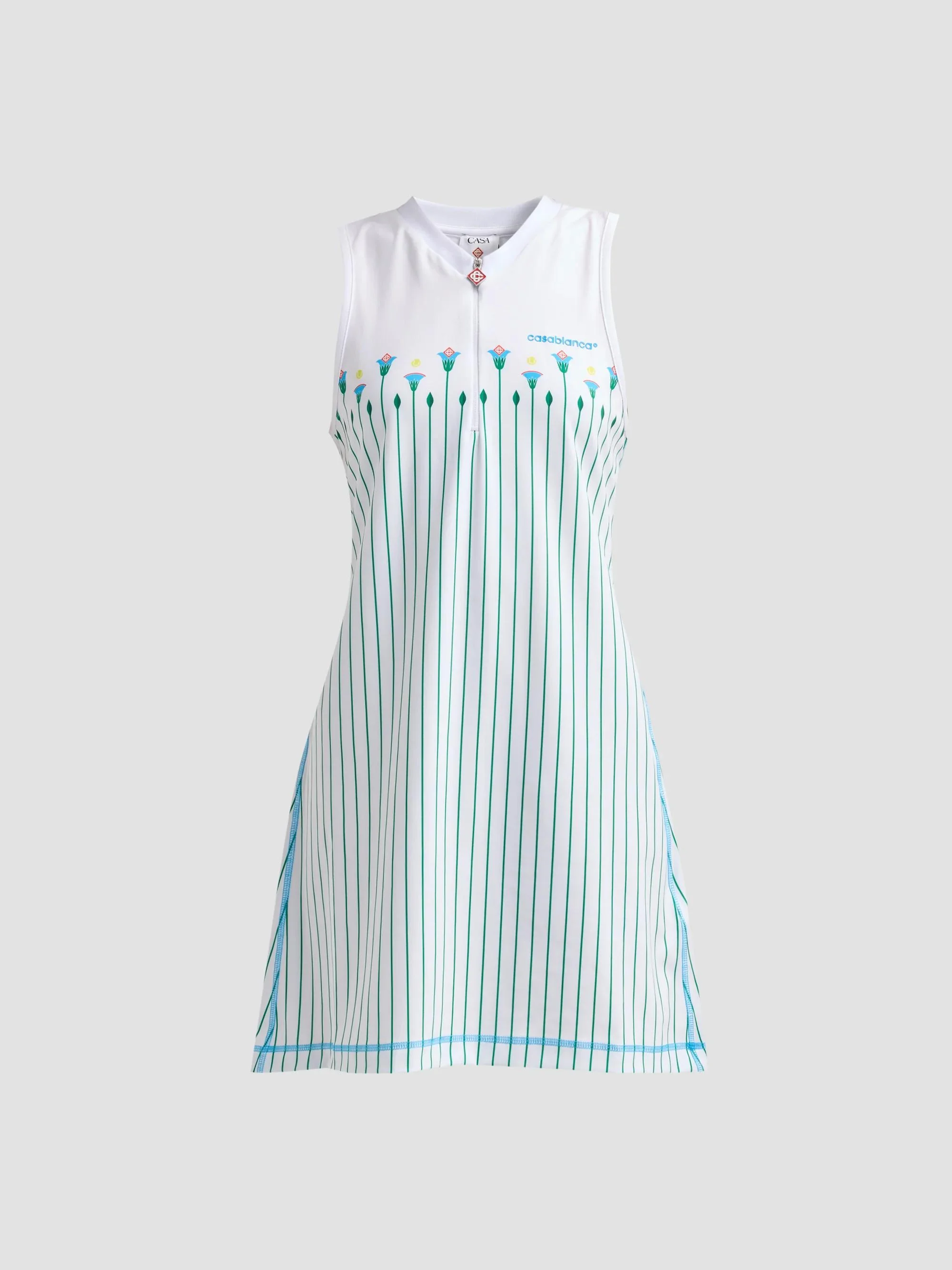 Women's Floral Stripe Tennis Mini Dress - Sporty Floral Stripe - 1