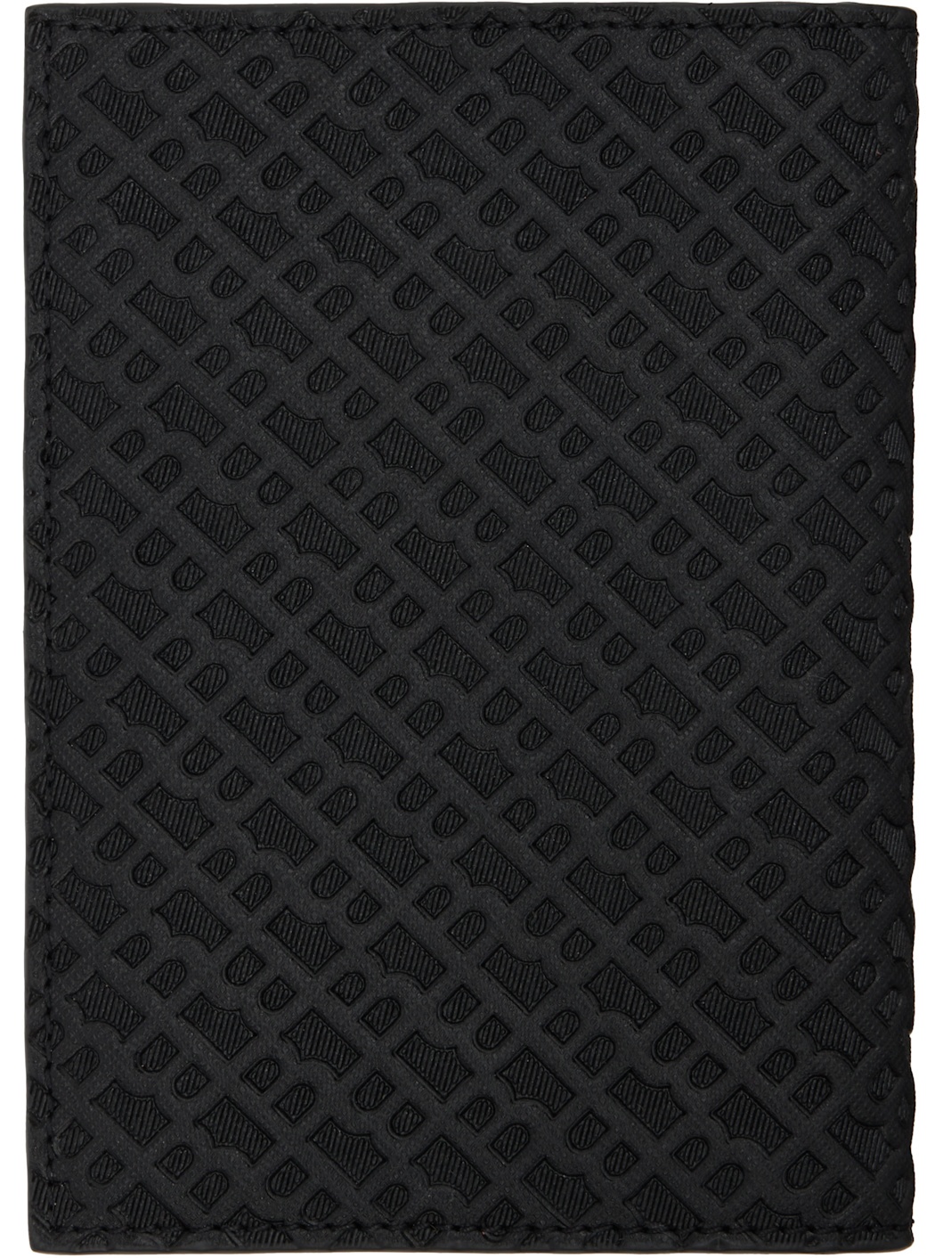 Black Embossed-Logo Passport Holder - 2