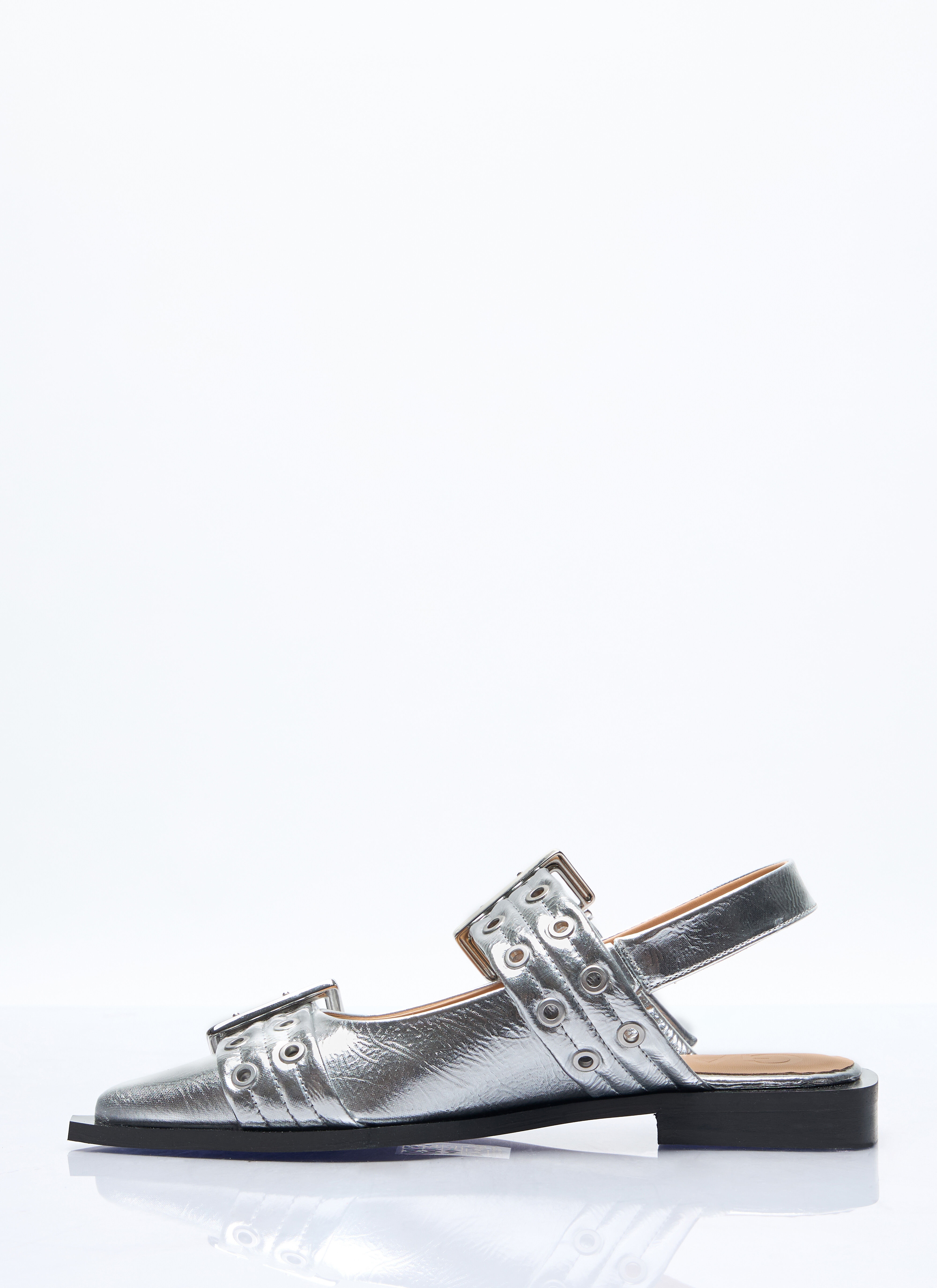 Feminine Buckle Ballerina Flats - 4