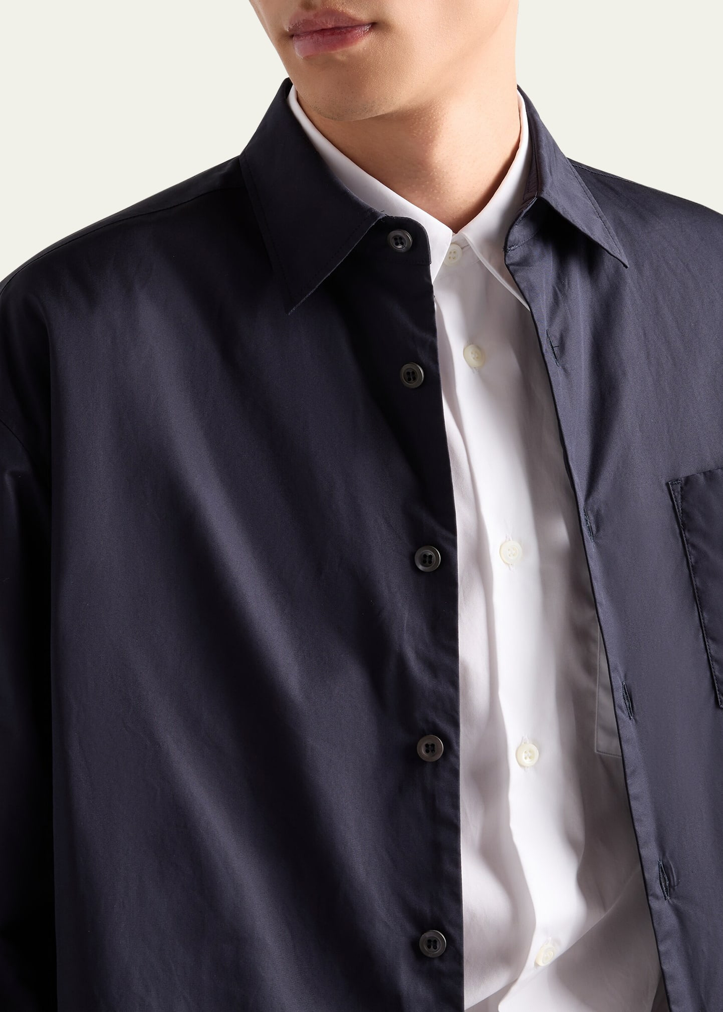 Men's Poplin Triangle-Pocket Sport Shirt - 4