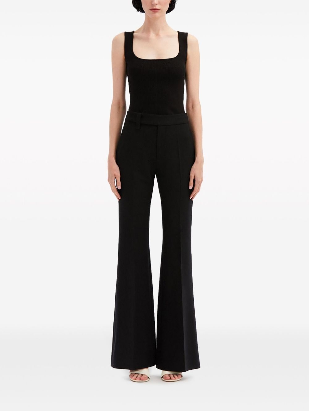 high-waisted flared trousers - 2
