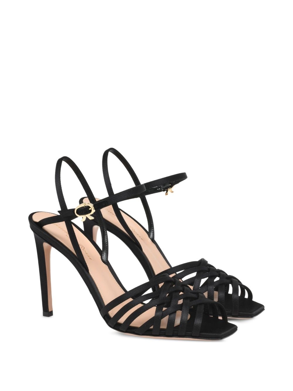 lattice-strap heeled sandals - 2