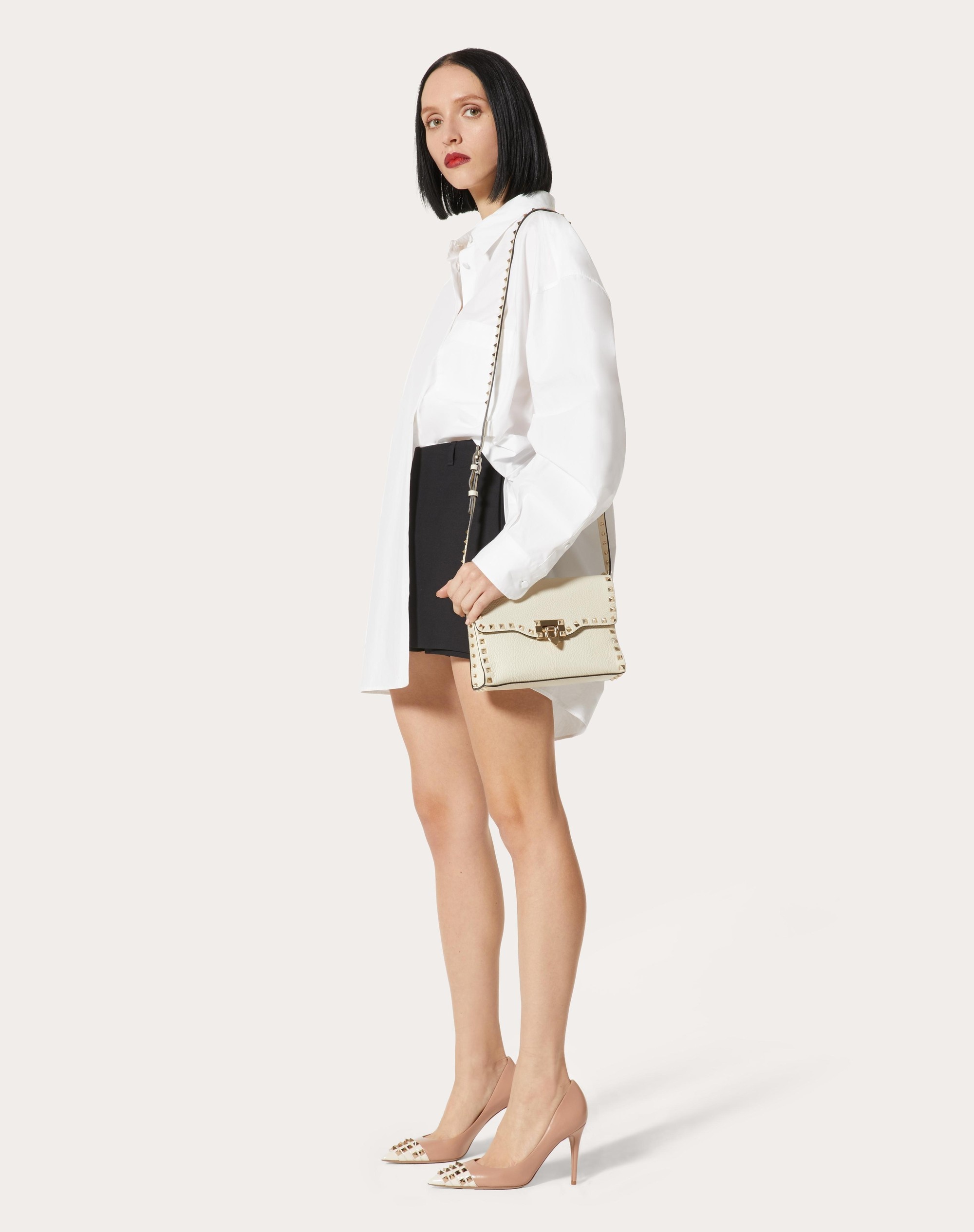 SMALL ROCKSTUD GRAINY CALFSKIN CROSSBODY BAG - 6