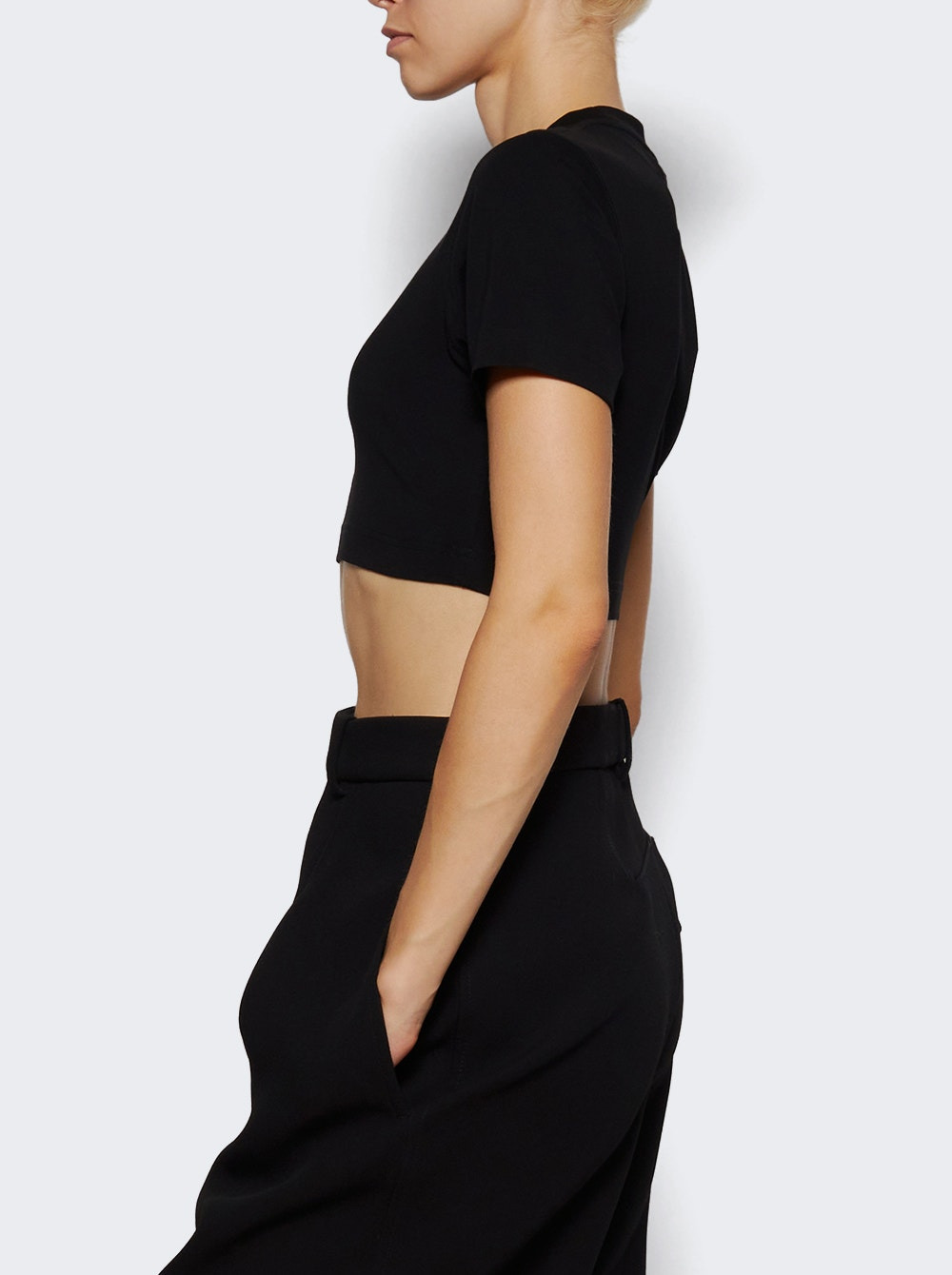 Cropped T-shirt Black - 3