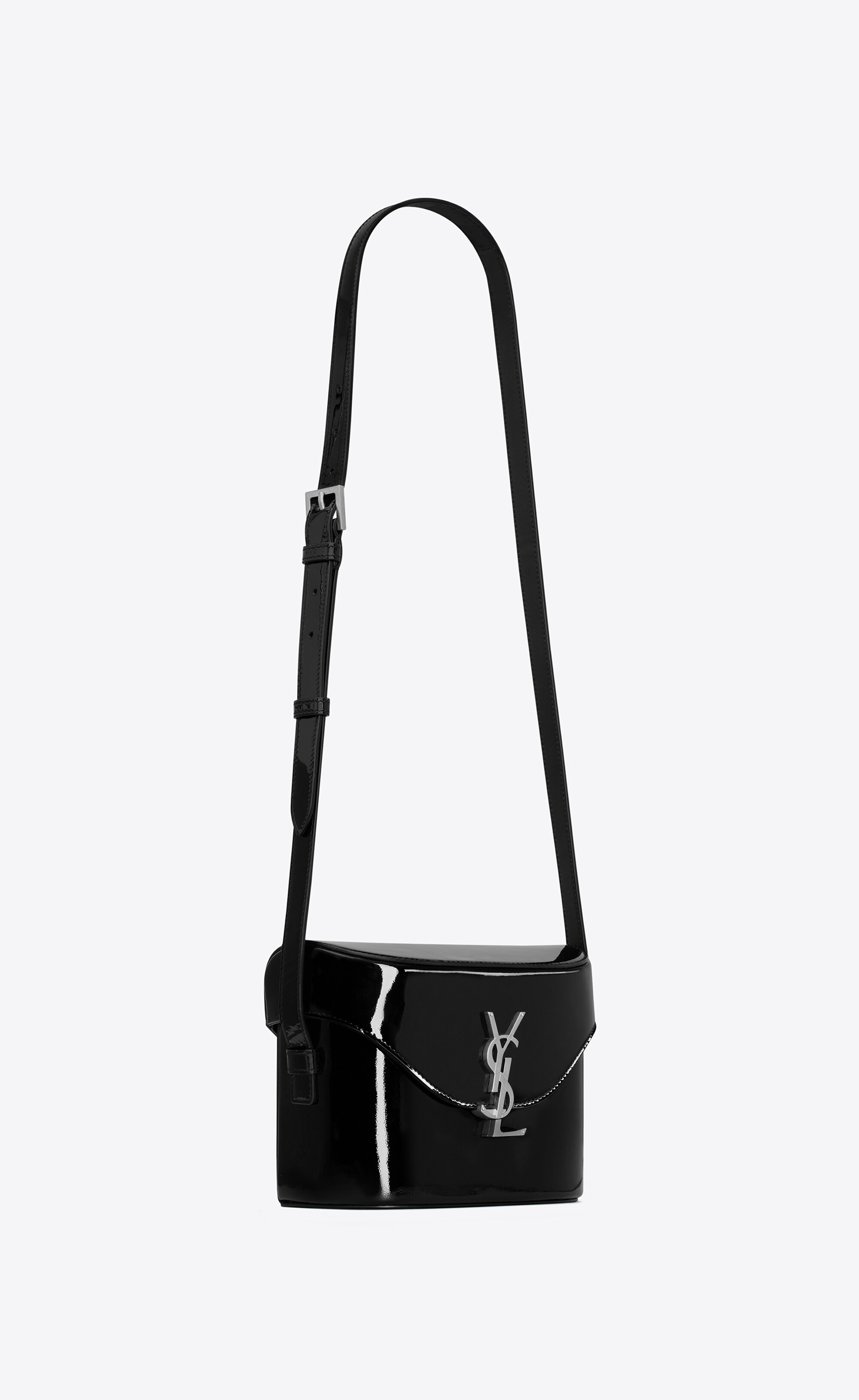 SAINT LAURENT june box bag in patent leather | REVERSIBLE