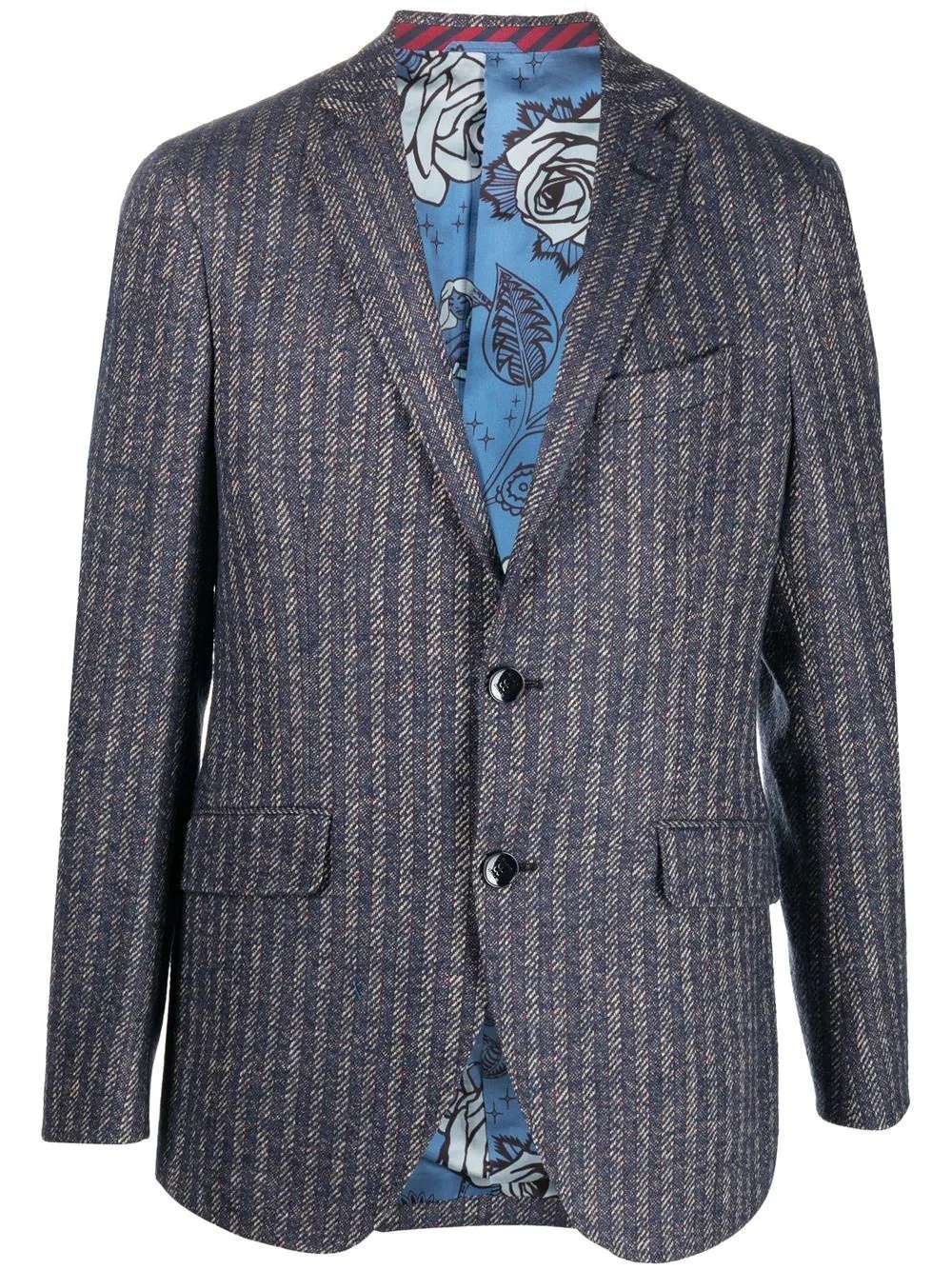 vertical stripe wool-blend blazer - 1