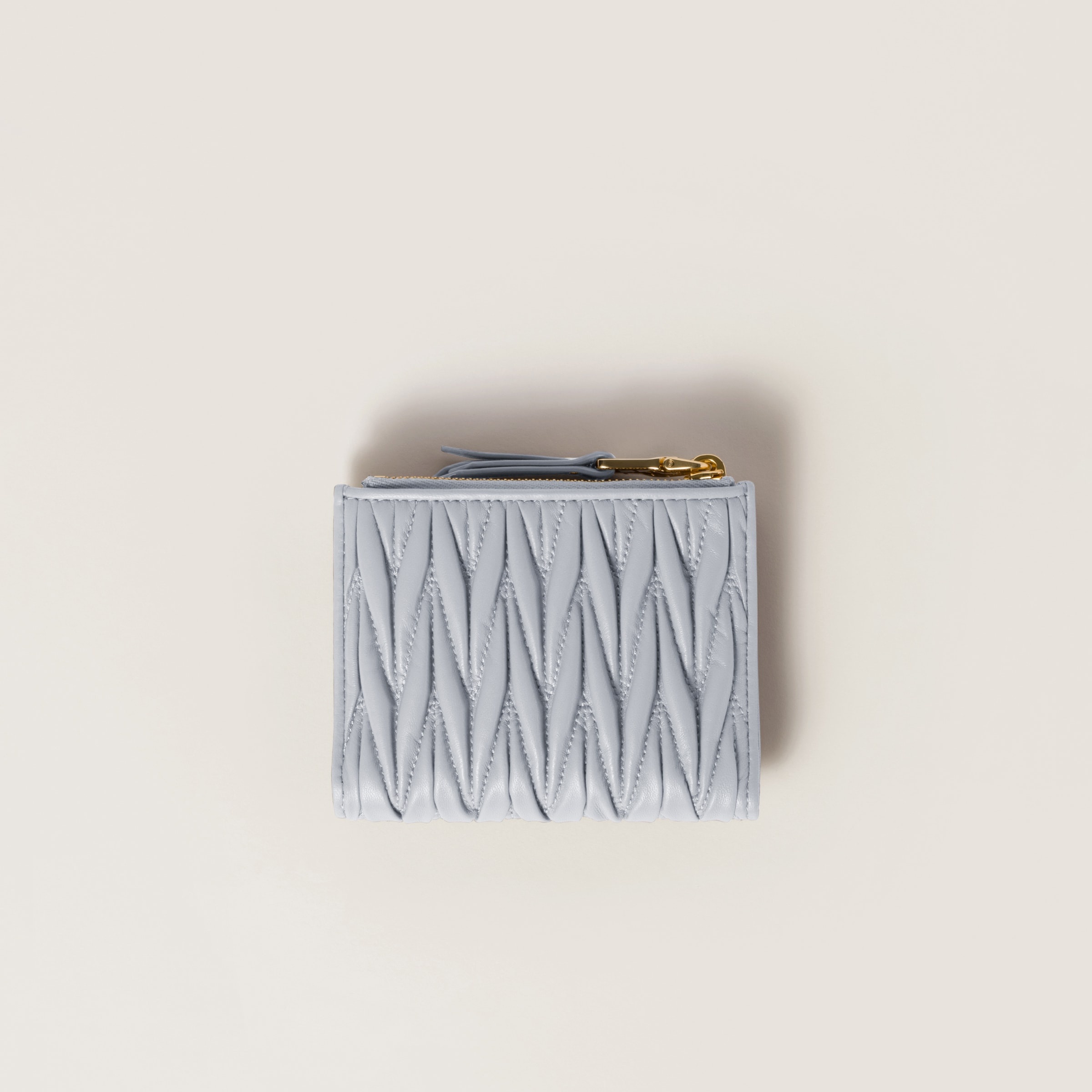 Matelassé nappa leather small wallet - 3