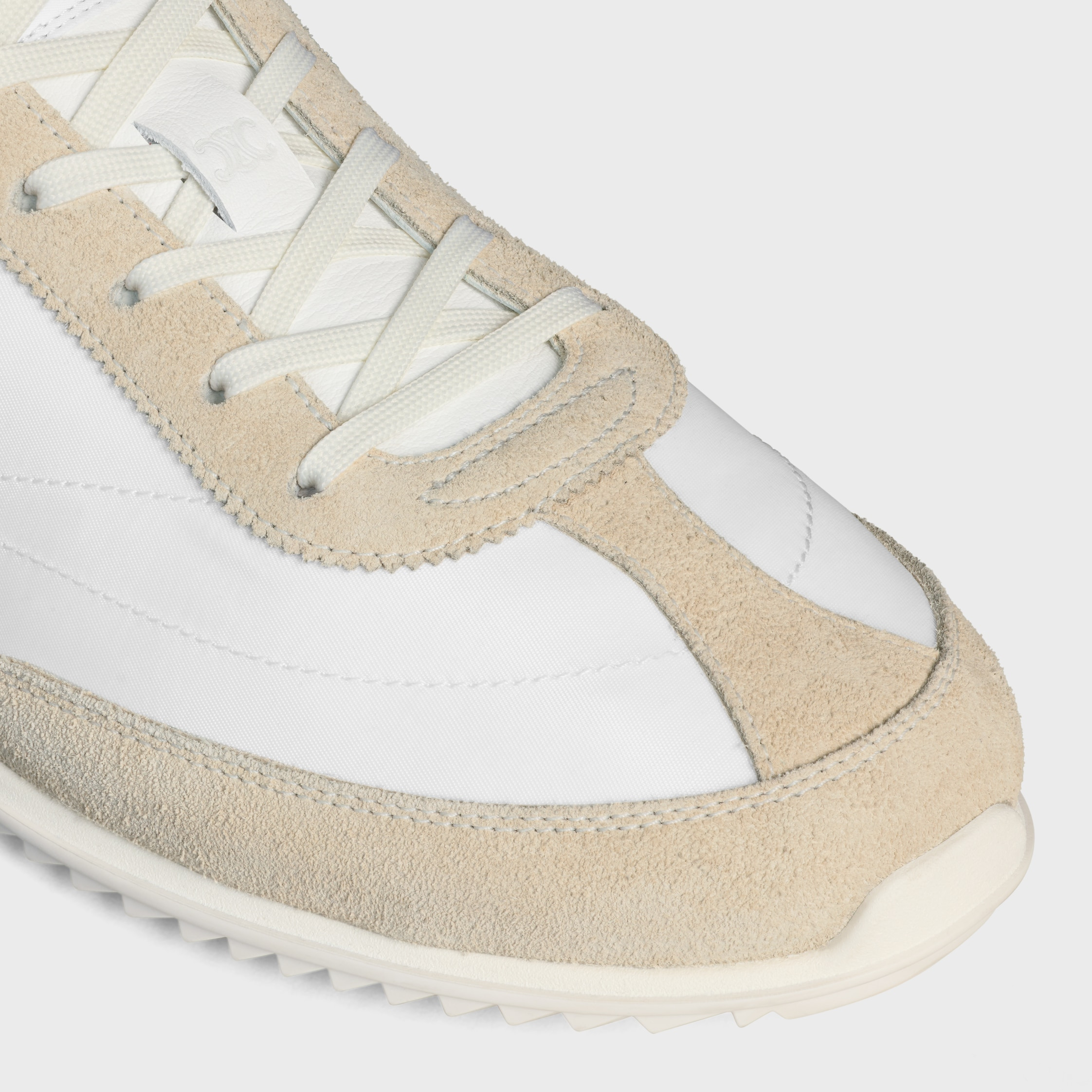 CELINE RACER LOW LACE-UP SNEAKER WITH TRIOMPHE IN NYLON, SUEDE CALFSKIN AND CALFSKIN - 4