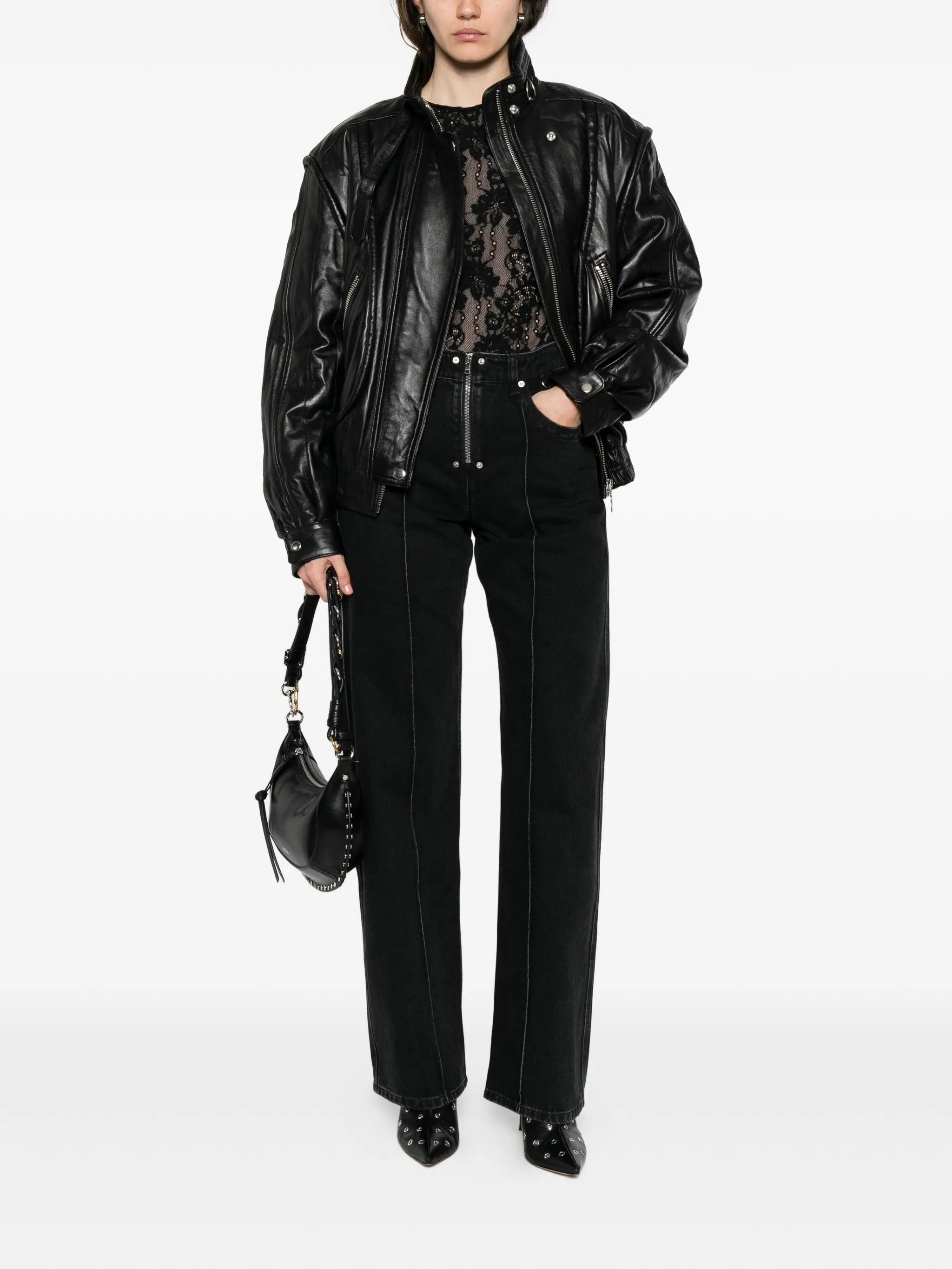 Stely zip-fly panelled jeans - 2