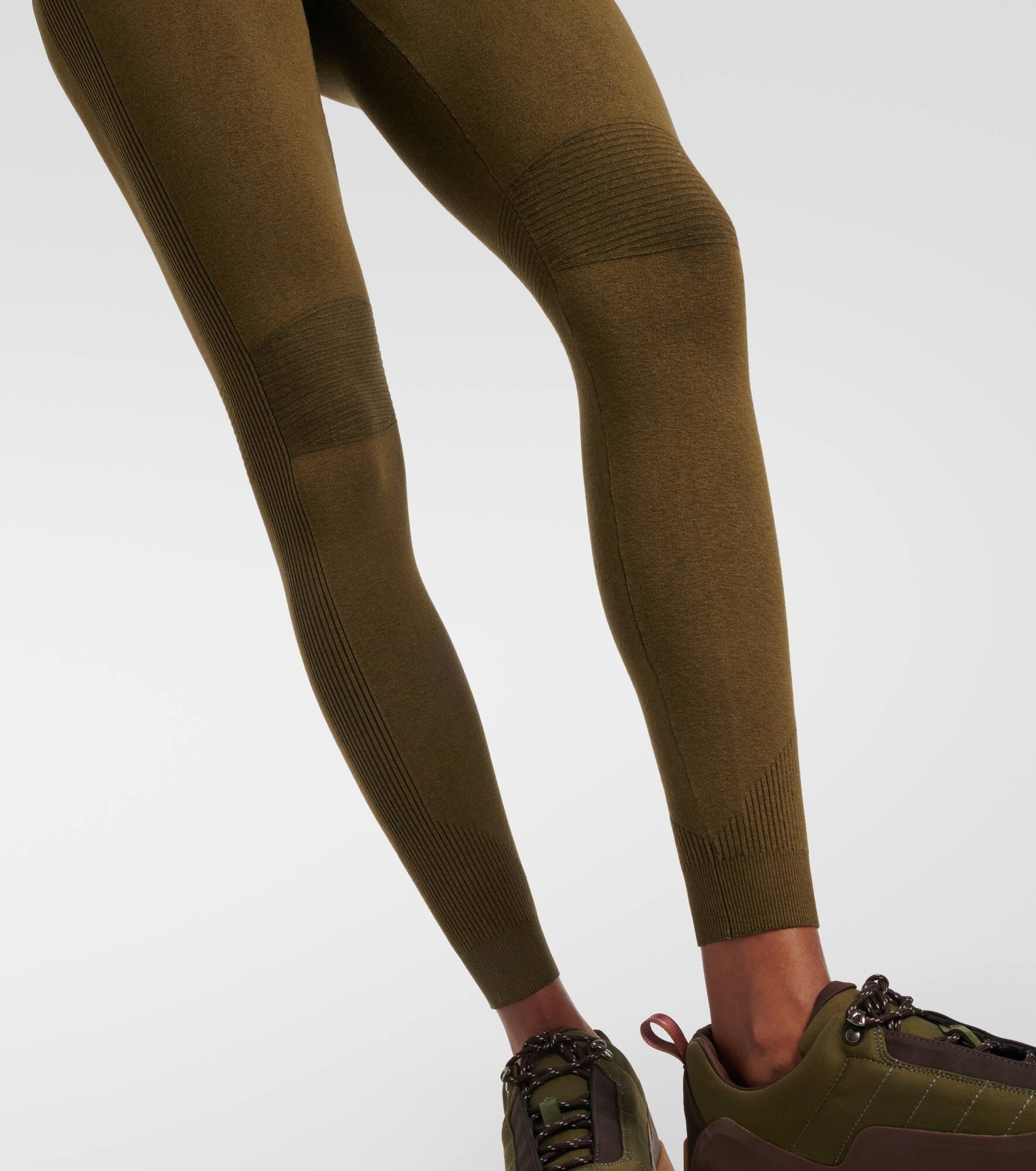 Ribbed-knit silk-blend leggings - 5