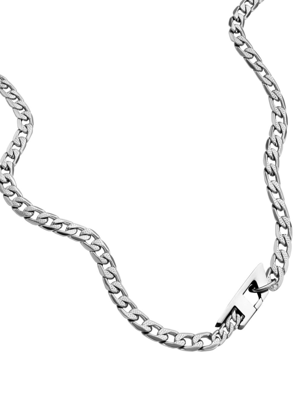 logo-pendant curb-chain necklace - 2