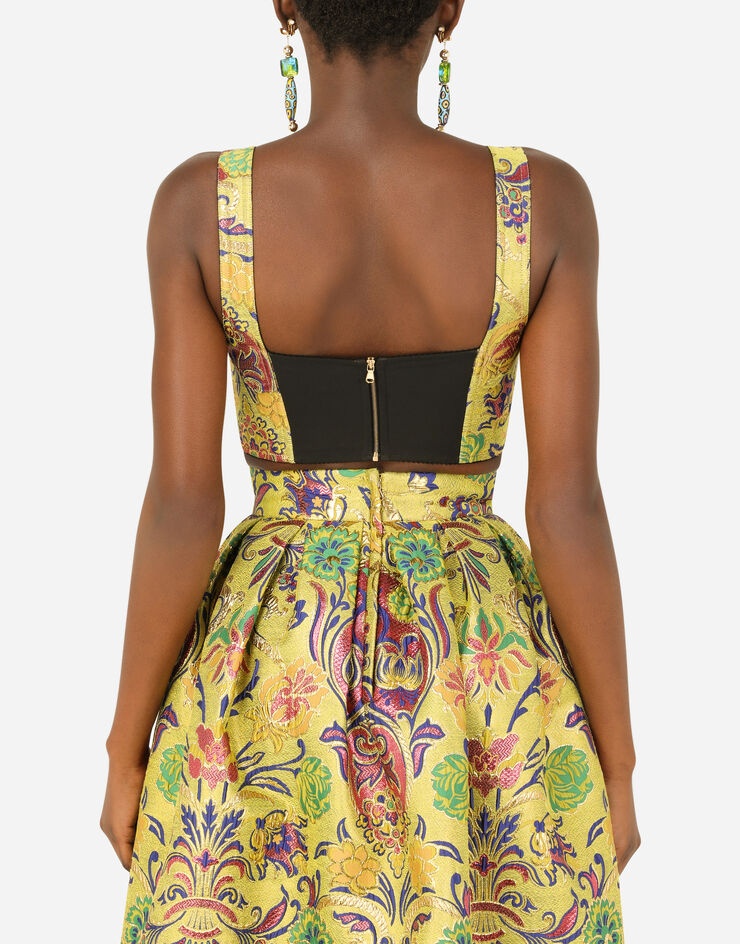 Floral jacquard corset top - 3