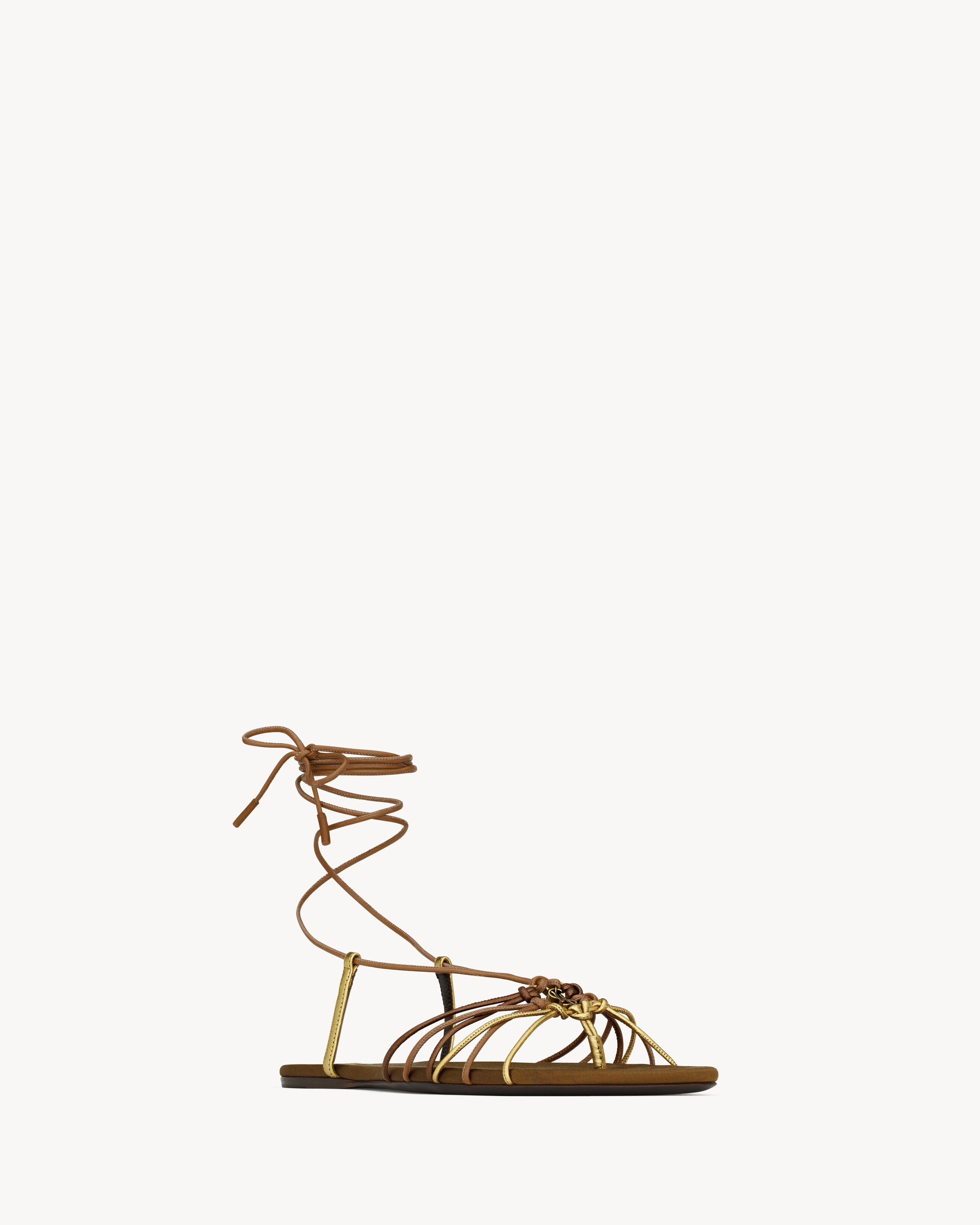 BABYLONE SANDALS IN SMOOTH AND METALLIC LEATHER - 3