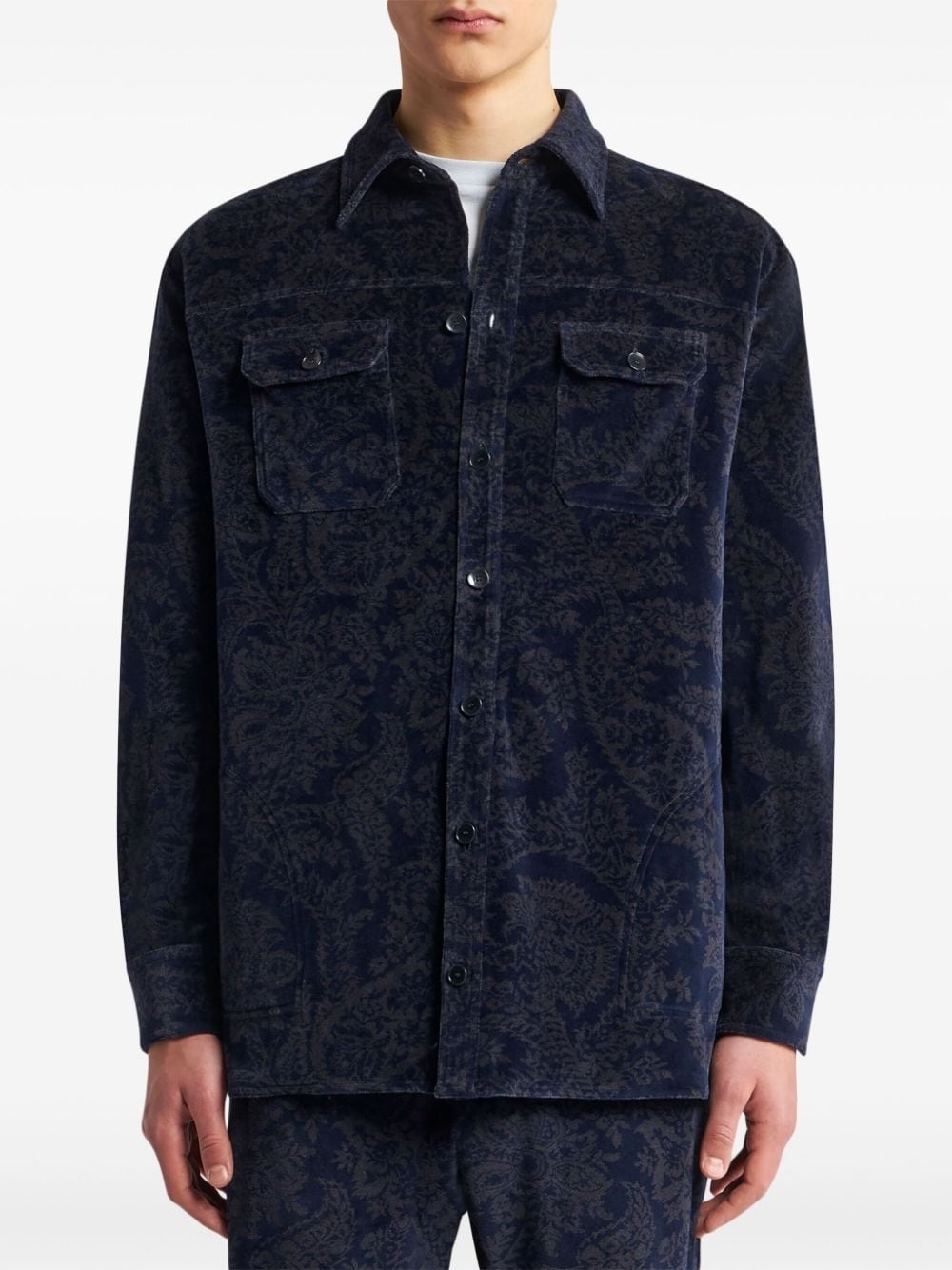 jacquard chenille overshirt - 3