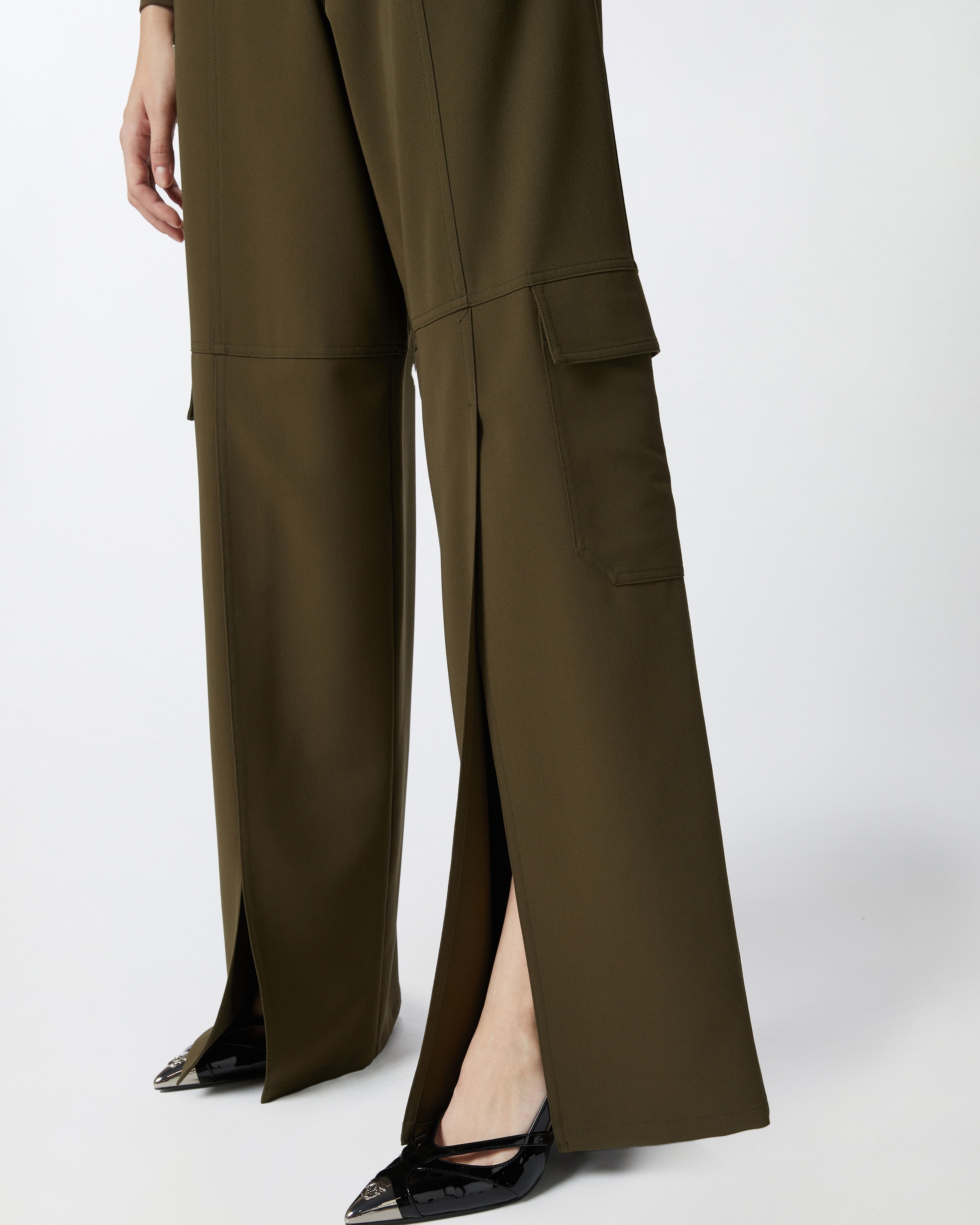 FLOWING WIDE-LEG CARGO TROUSERS - 5
