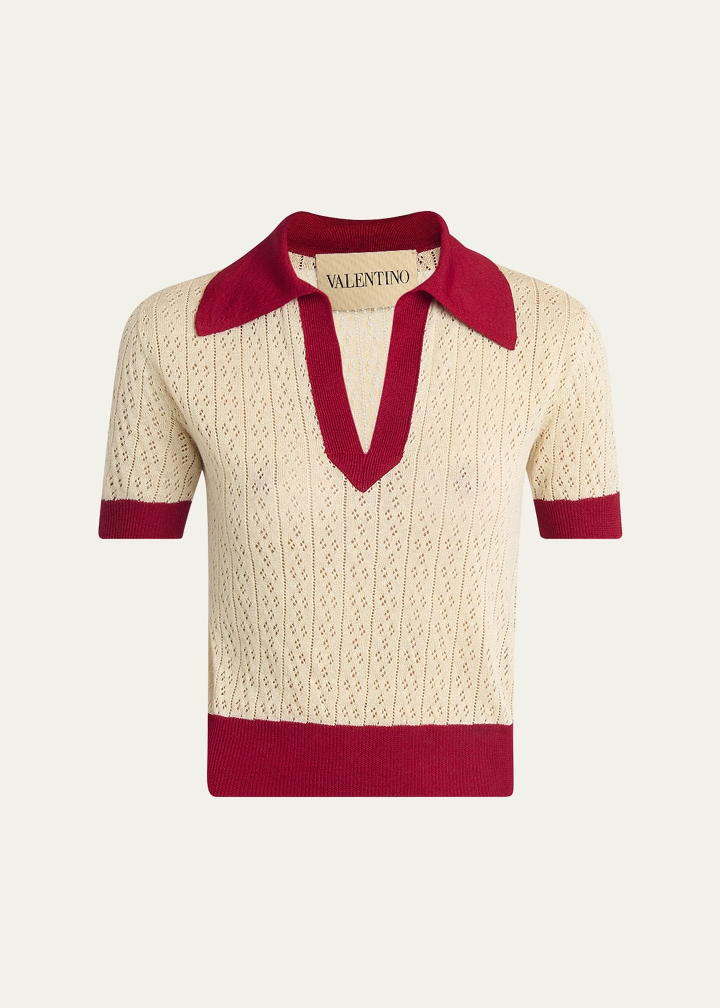 Pointelle Linen-Viscose Sweater - 1