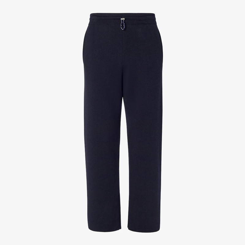 Pants Blue cotton and cashmere pants 1