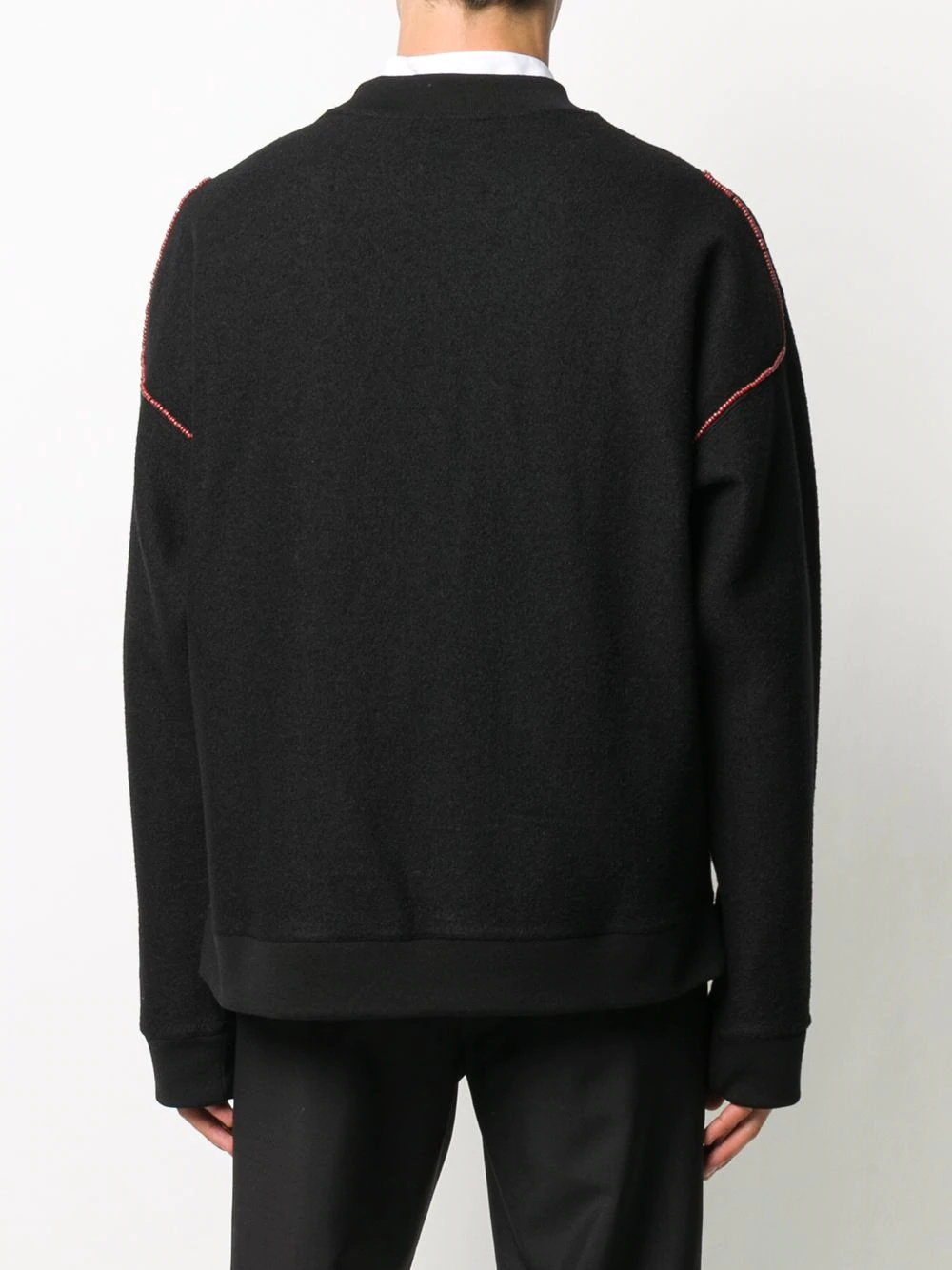 contrasting stitch crew neck sweatshirt - 4